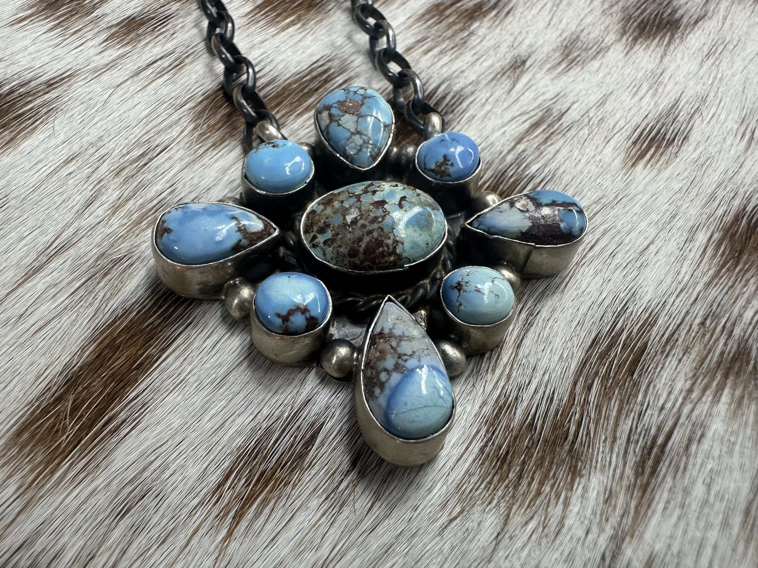 Wilson Dawes Golden Hills Turquoise Cluster Necklace