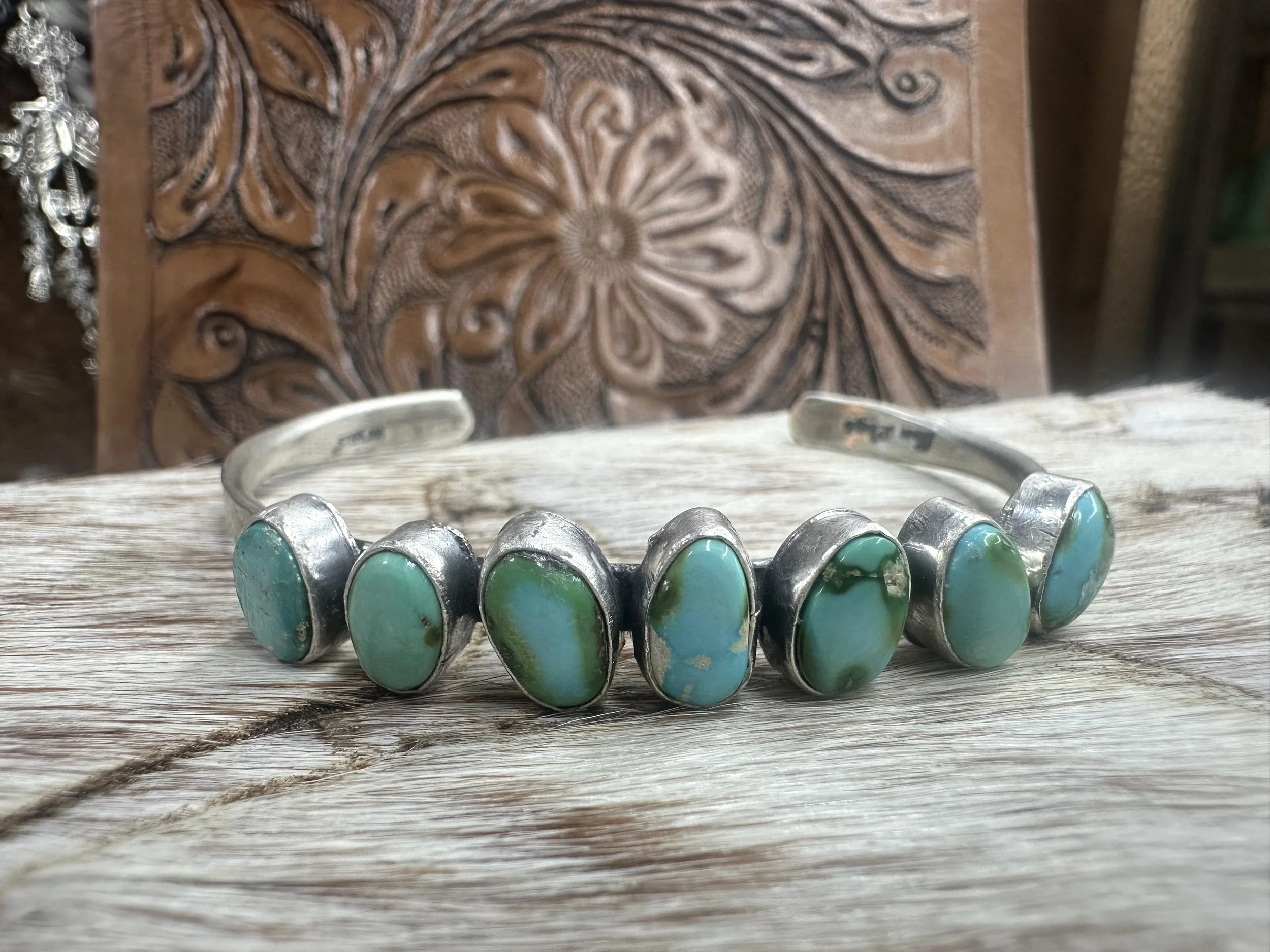 Tom Lewis Sonoran Gold Turquoise Cuff