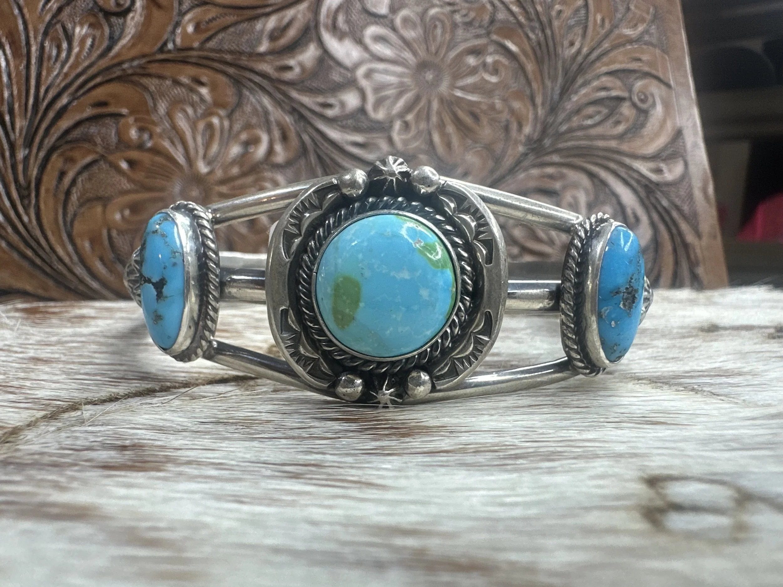 Lorraine Yellowhorse Sonoran Gold / Kingman Turquoise Cuff