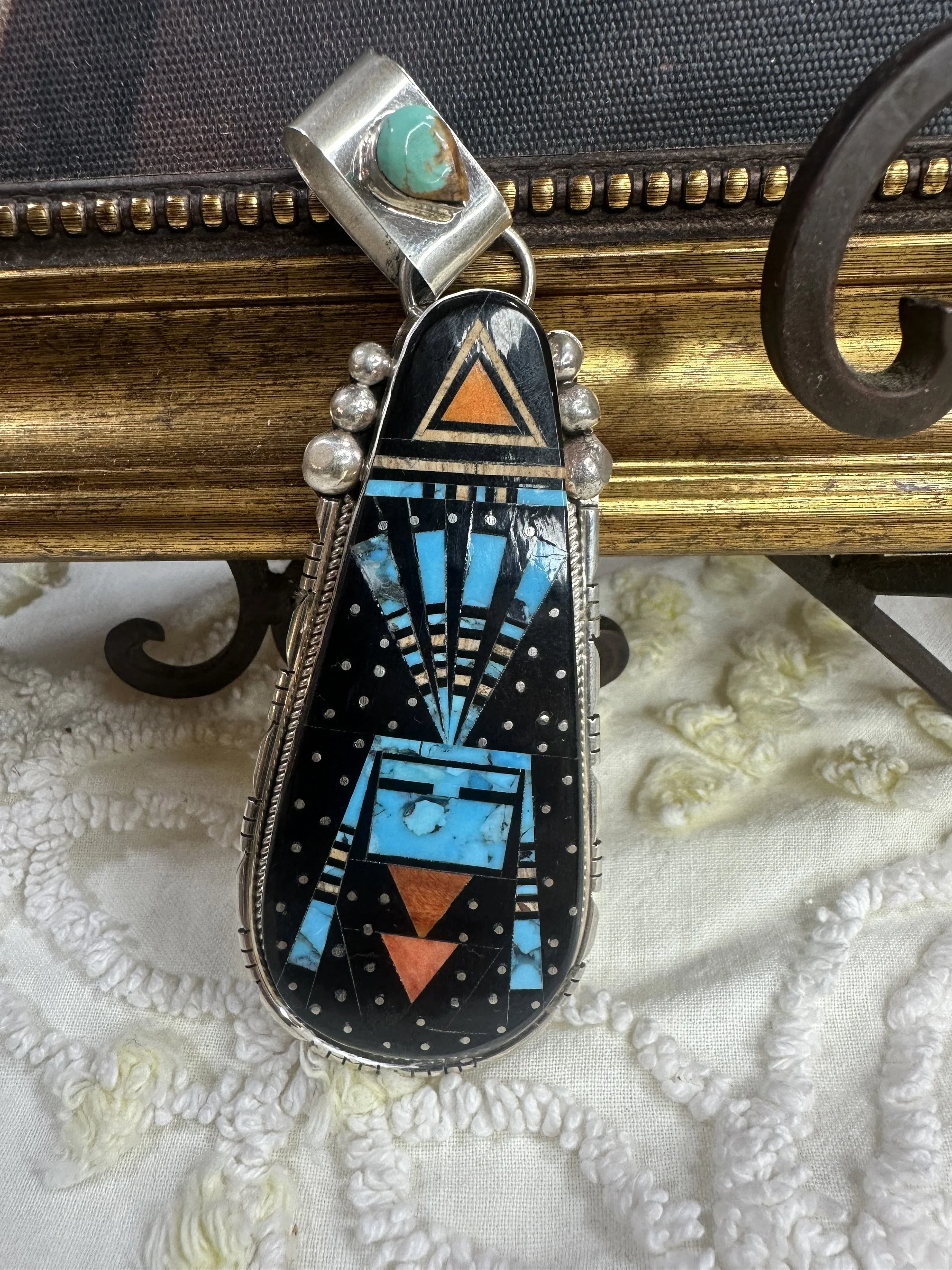 Ray Jack Kachina Mico Inlay Pendant