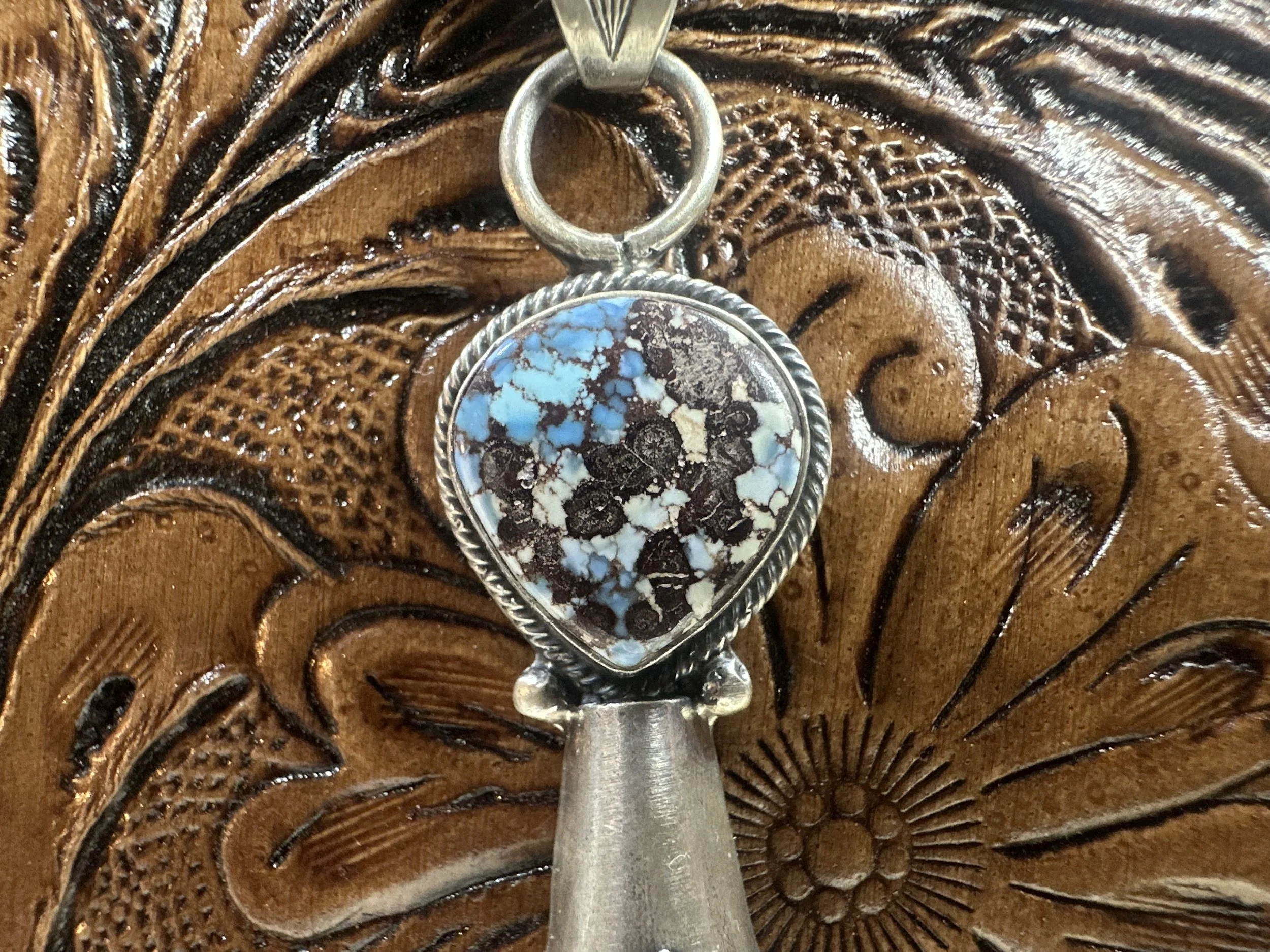 Sharon McCarthy Golden Hills Turquoise Blossom Pendant on Pearls