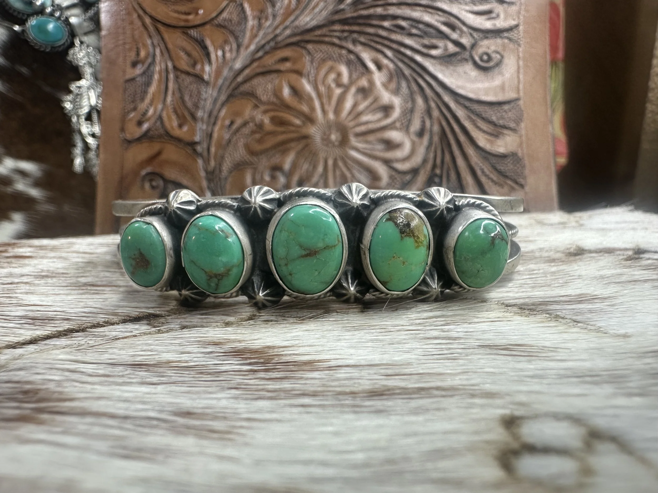 Cordell Platero Emerald Valley Turquoise Cuff