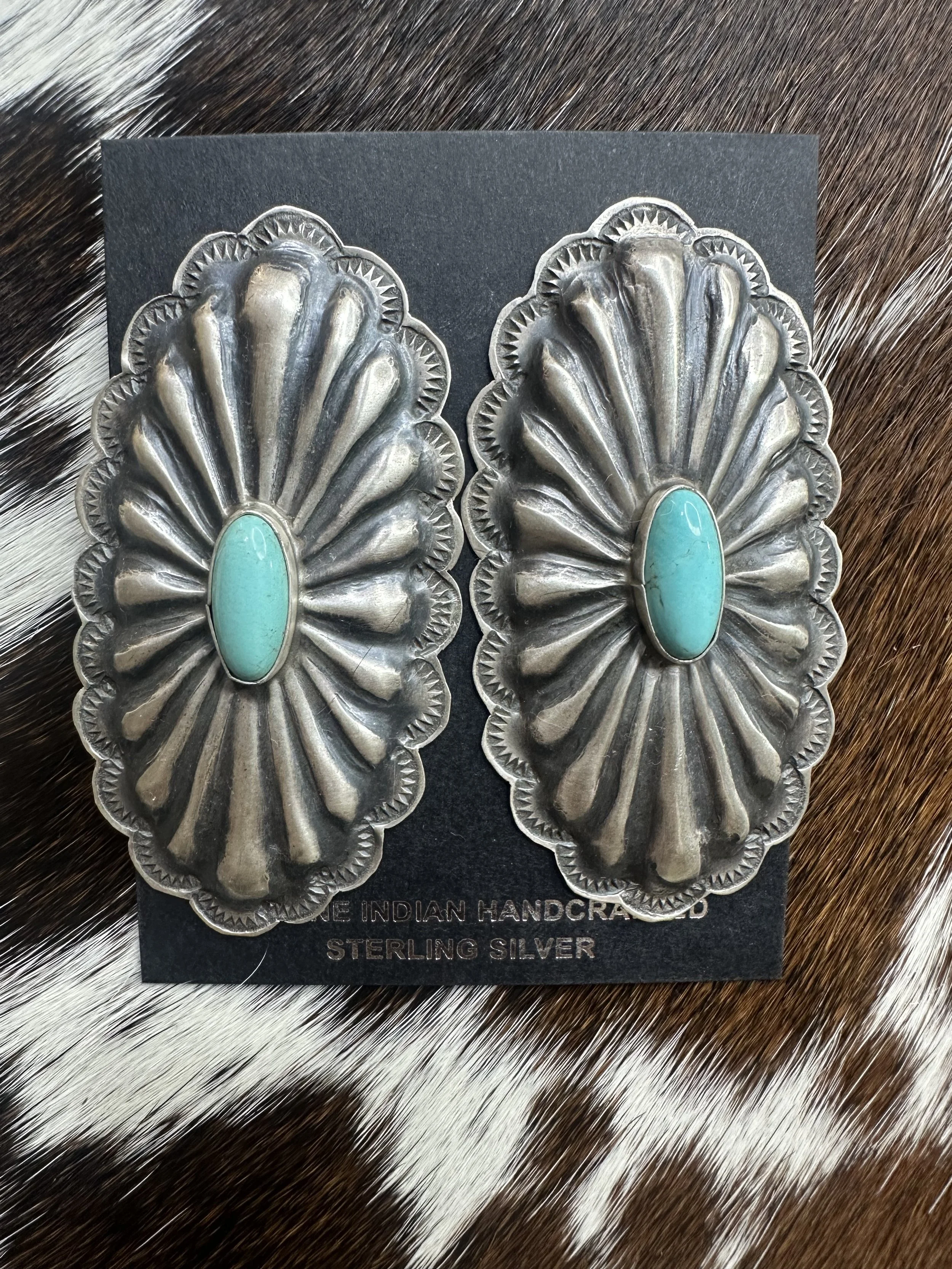 Rita Lee Concho Earrings w/ Turquoise