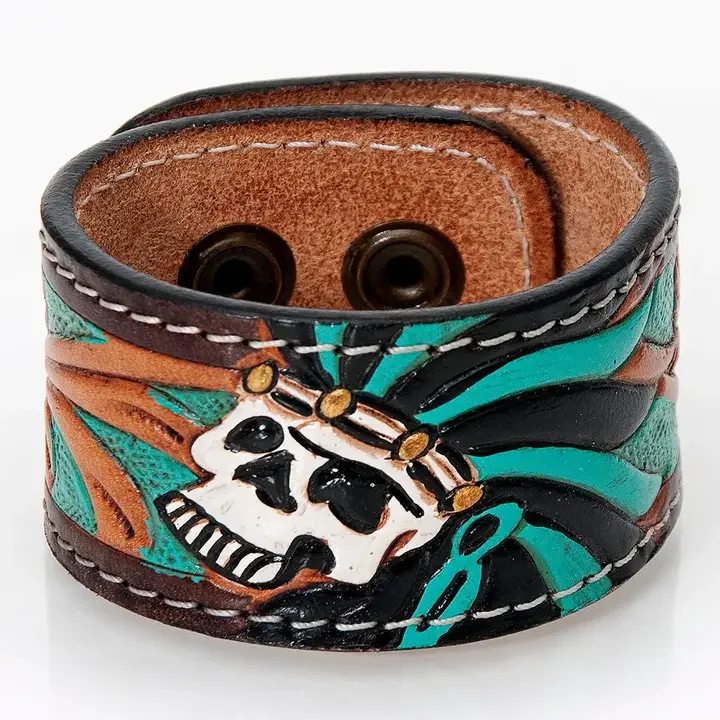 The Skull Leather Bracelet