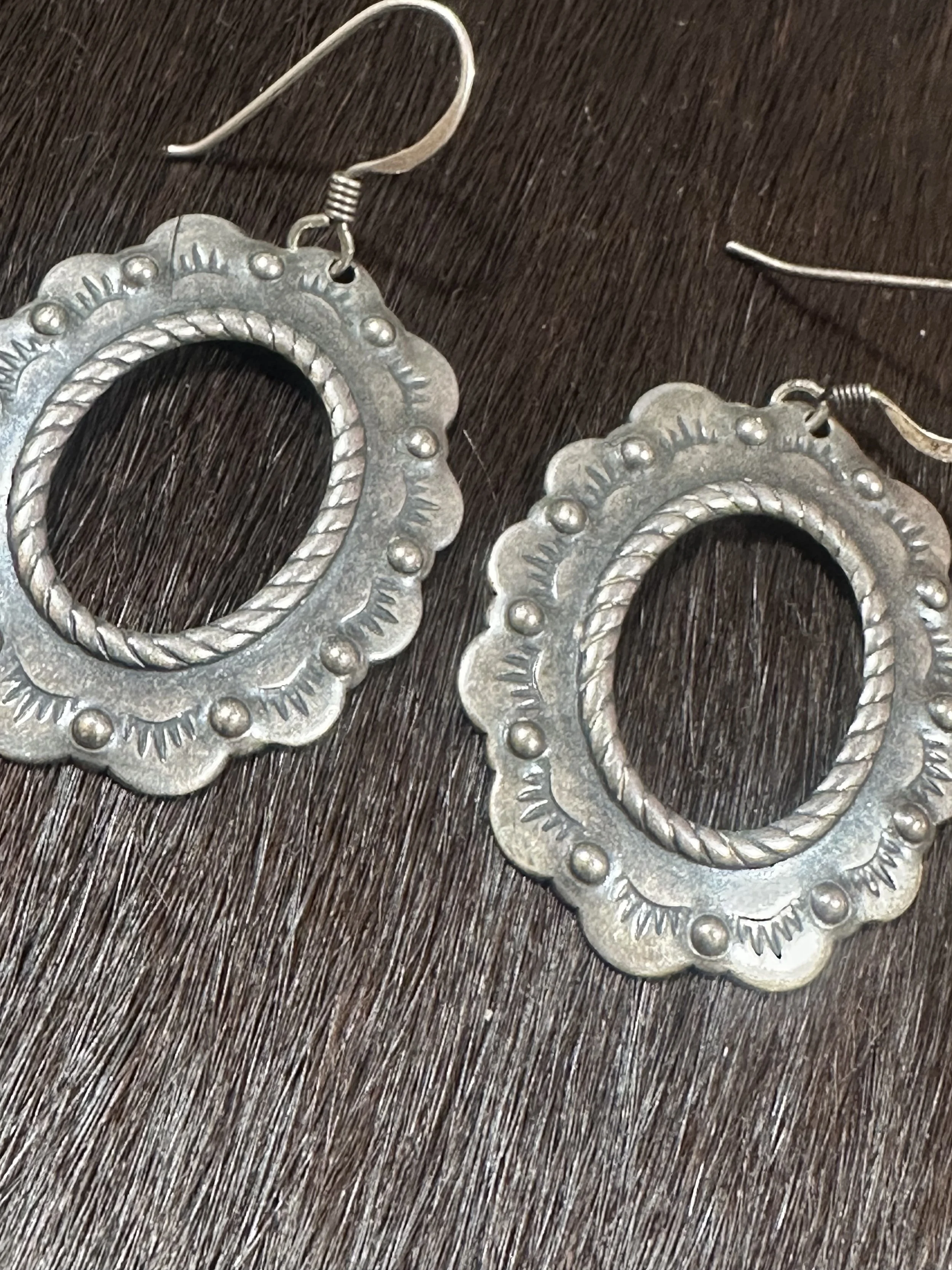 Vintage Open Concho Dangle Earrings