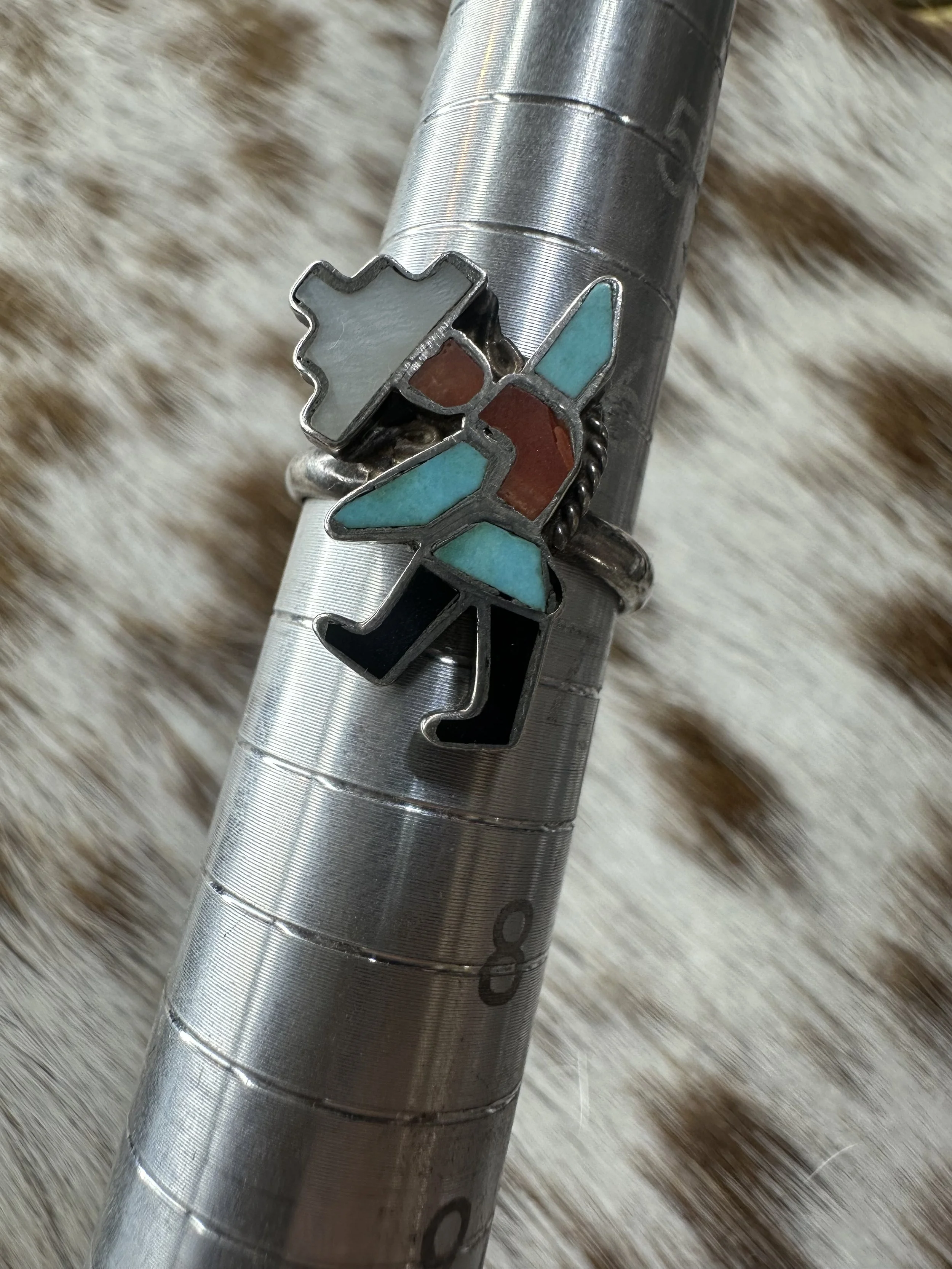 Sterling Silver Vintage Knifewing Inlay Ring