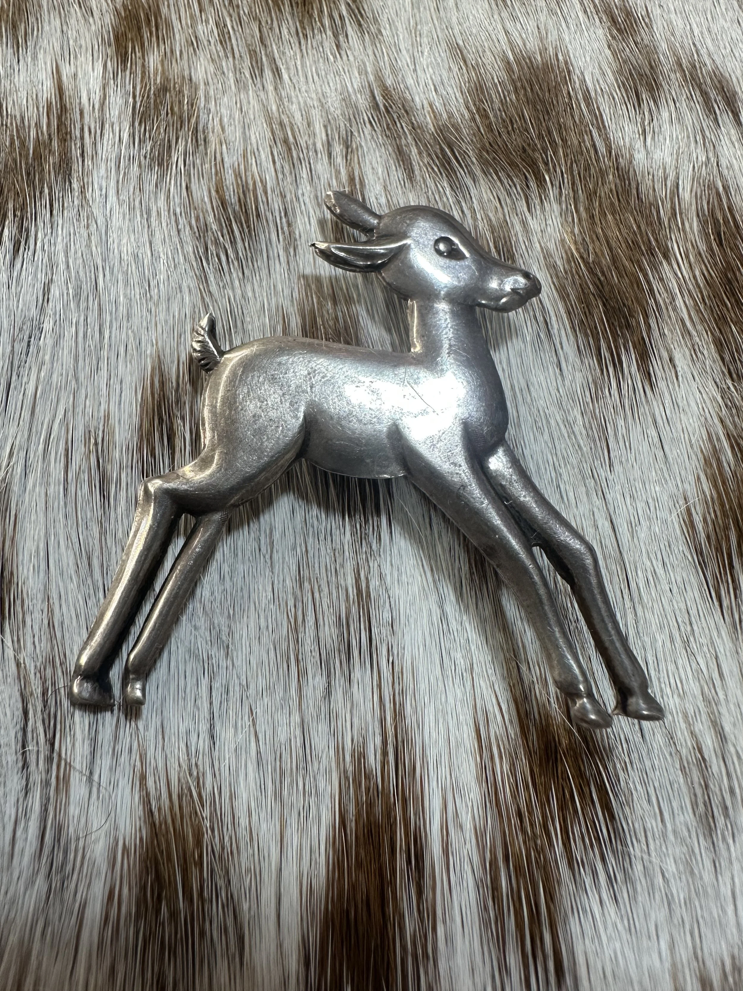 Sterling Silver Fawn Brooch