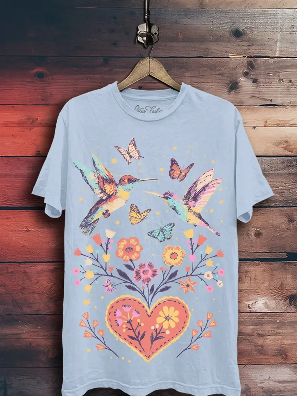 Birds & Flowers Graphic Tee