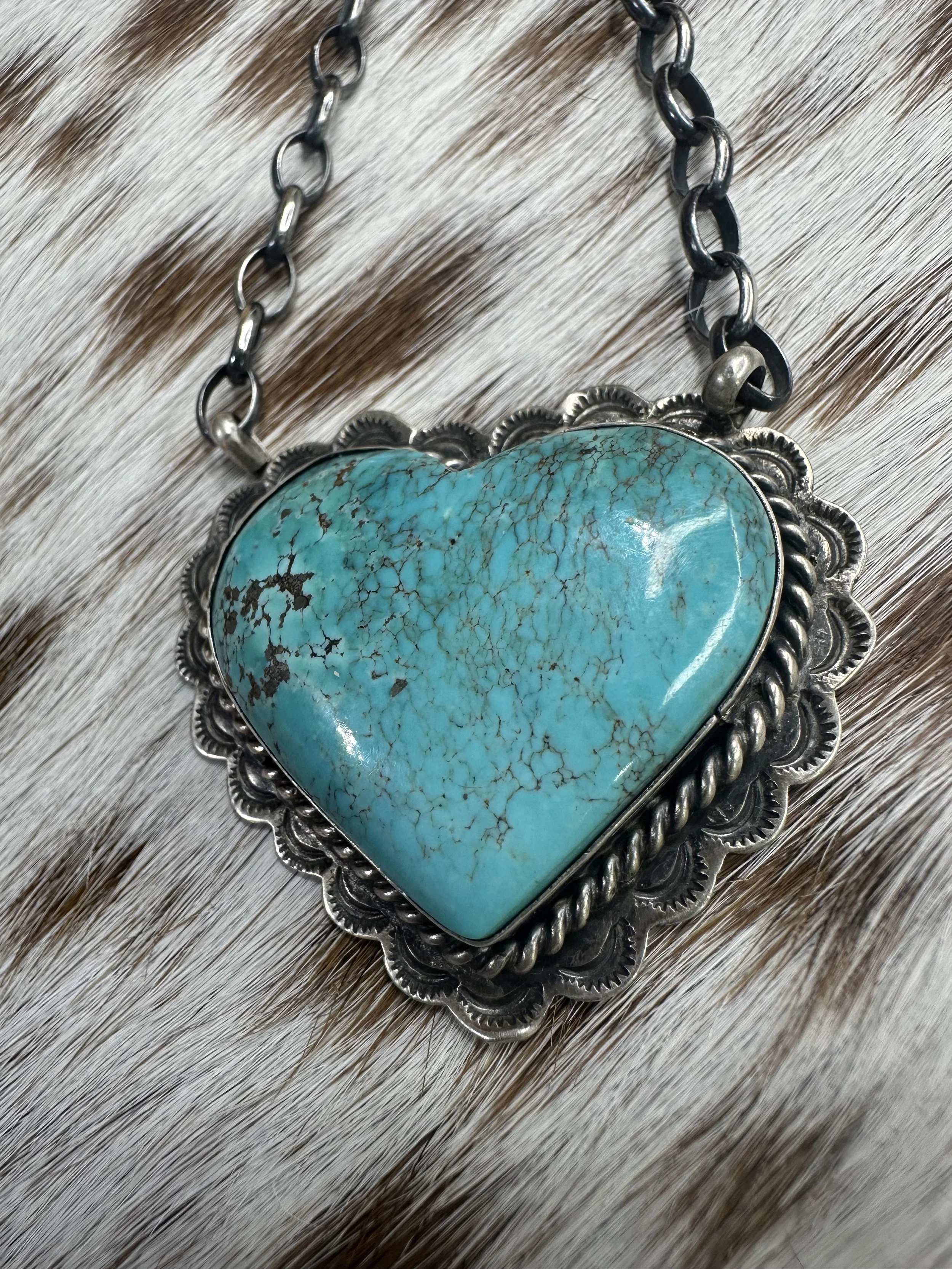 Rick Enriquez Kingman Turquoise Heart Necklace