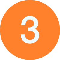 Number three inside an orange circle.