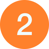 Orange circle with the number 2 in white
