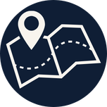 Icon of a map with a location pin