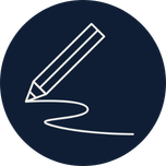Icon of a pencil drawing a swooping line