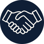 An icon of two hands shaking.