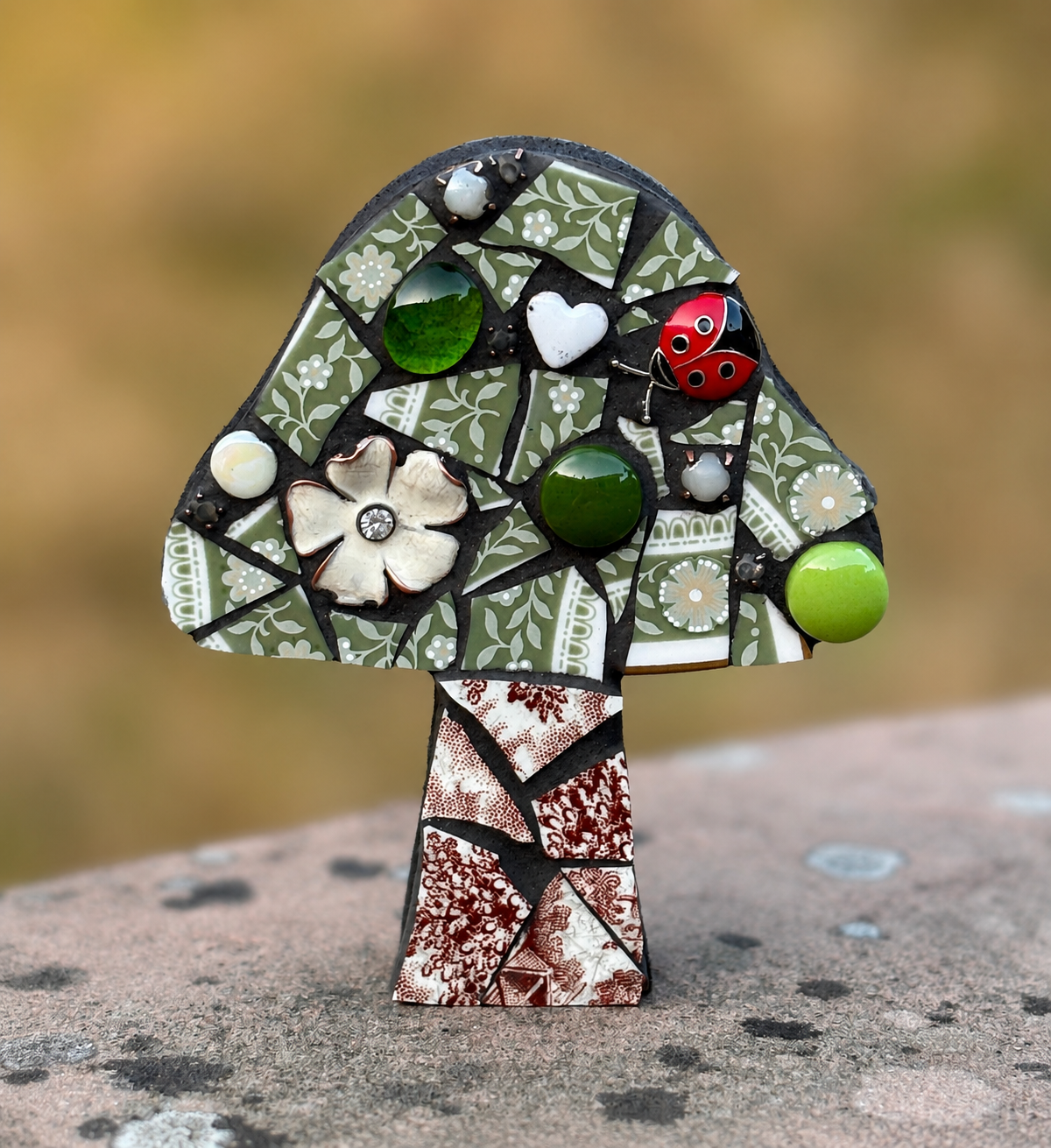 mosaic green mushroom