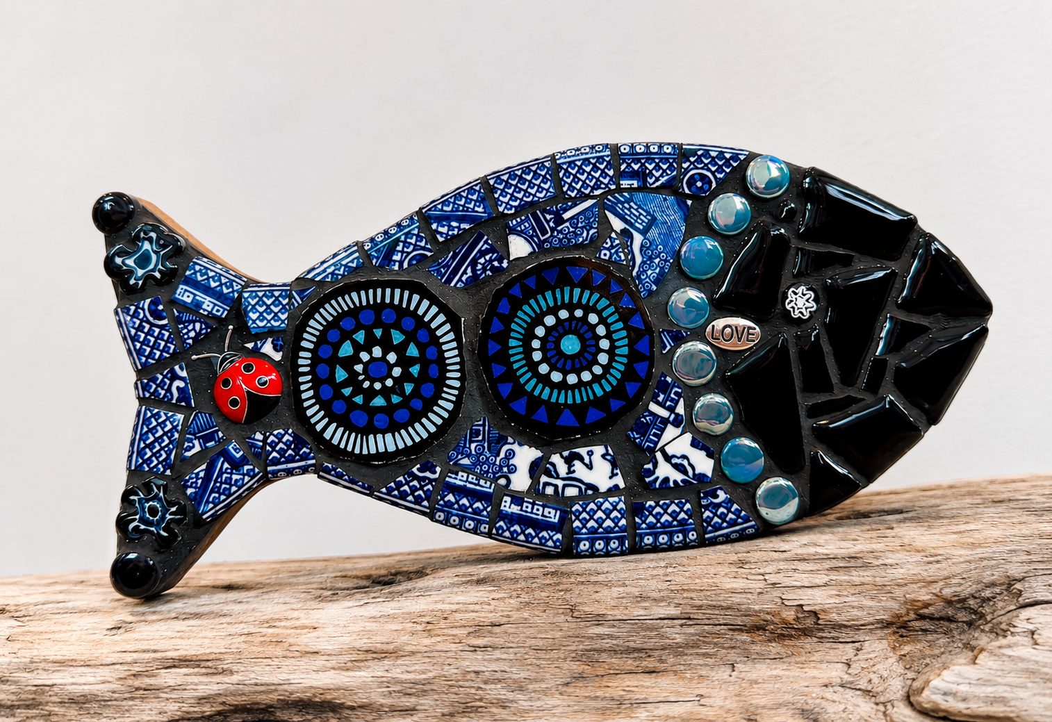 blue fish mosaic