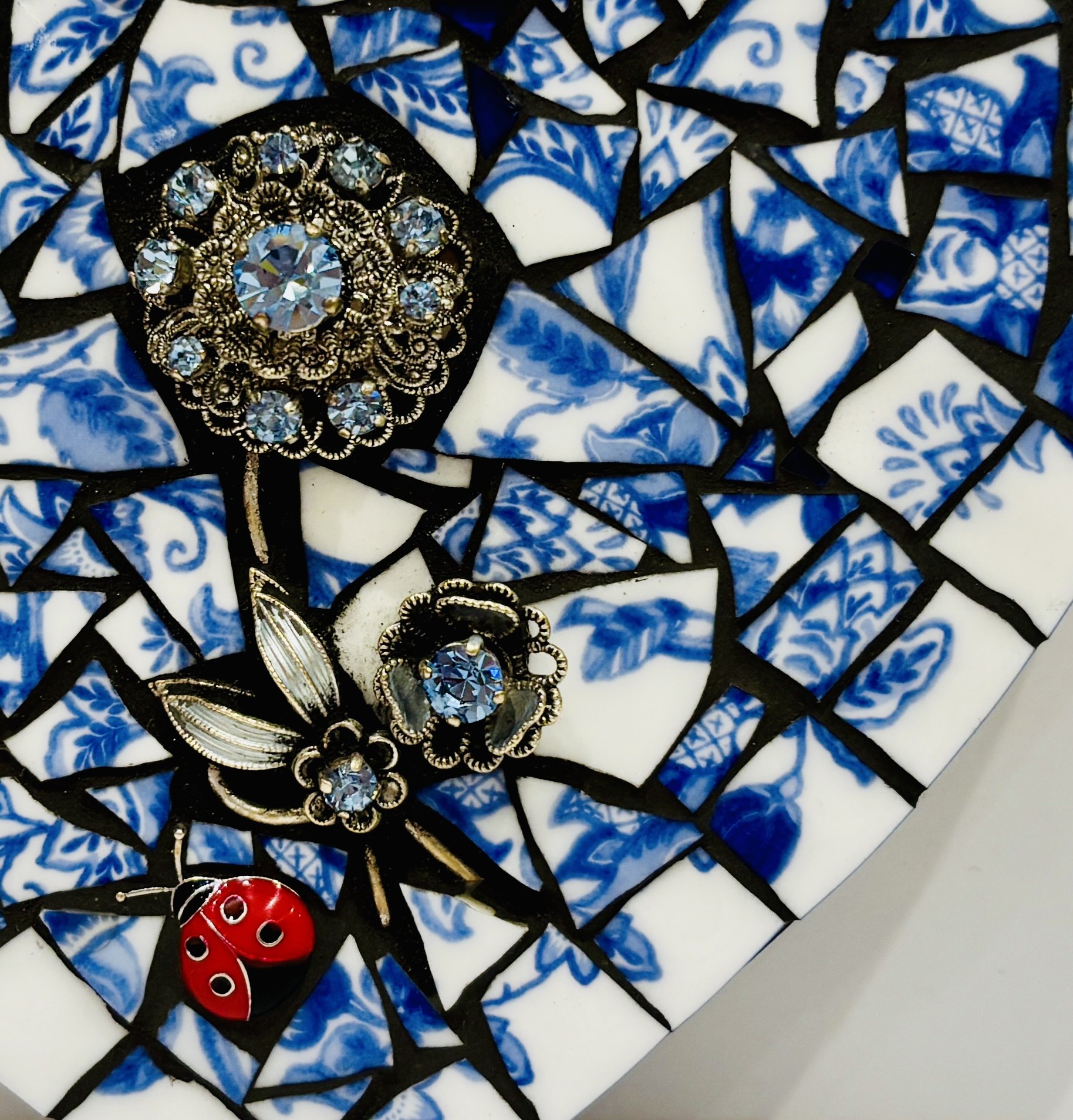 close up image of blue mosaic