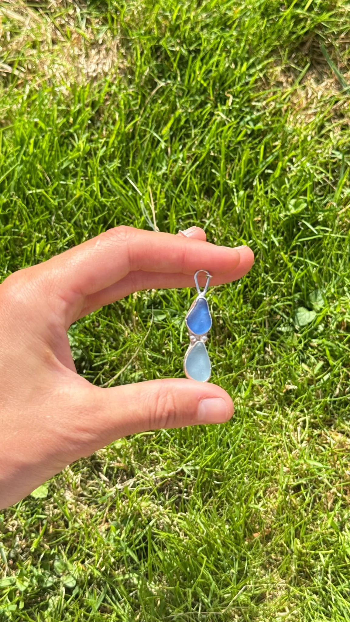 Ocean's Whisper Blue Seaglass Necklace