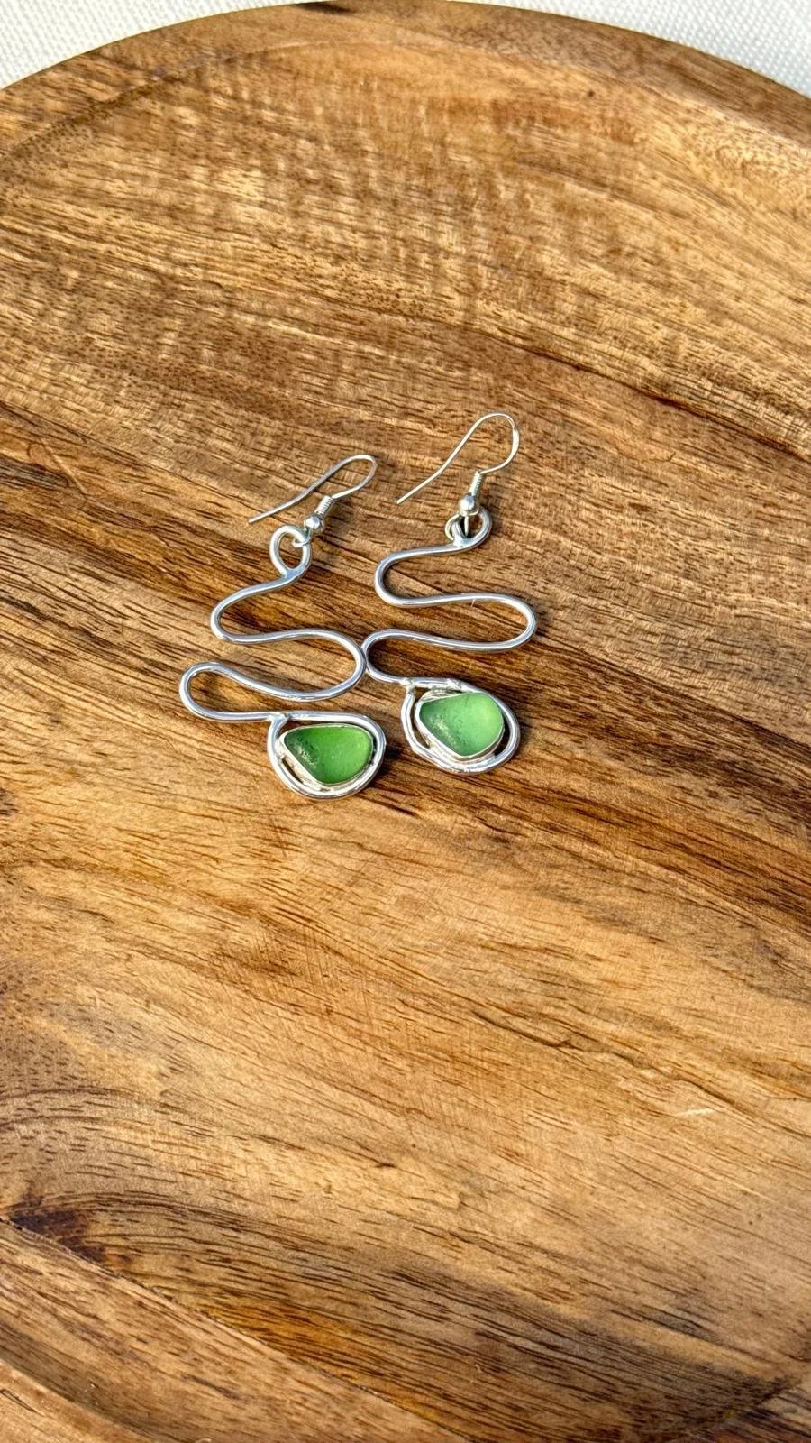 Scottish sea glass seaweed earrings