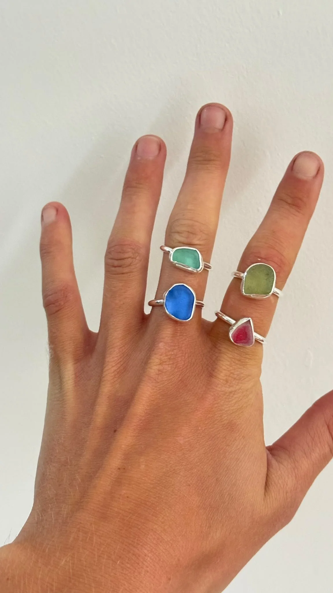 adjustable seaglass rings