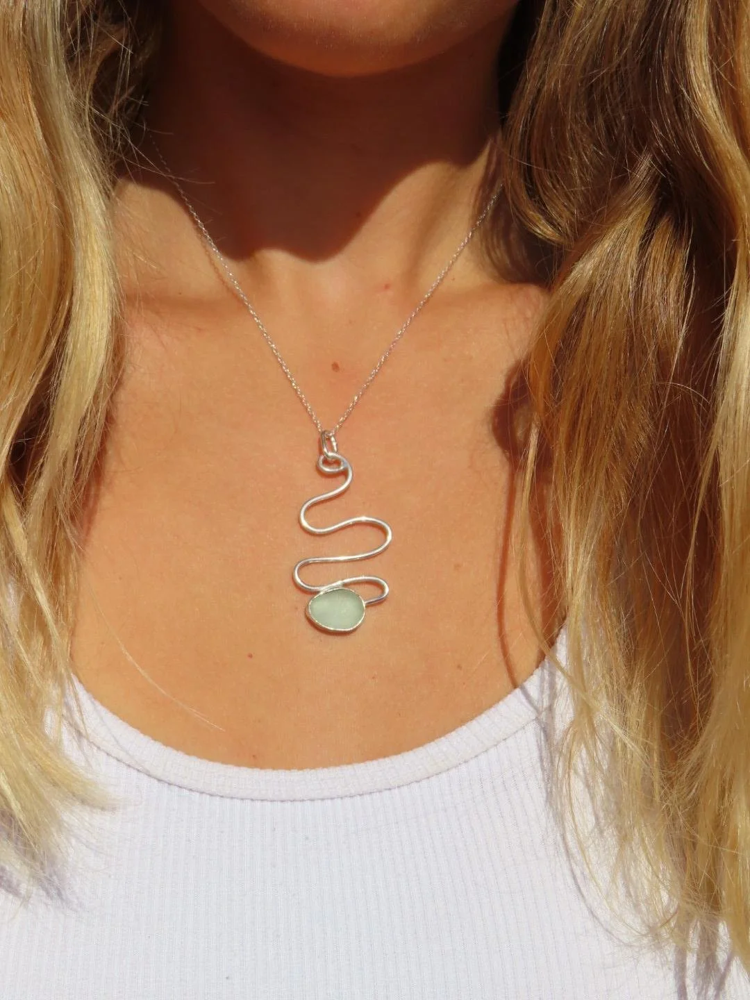 SCOTTISH seaweed sea glass necklace