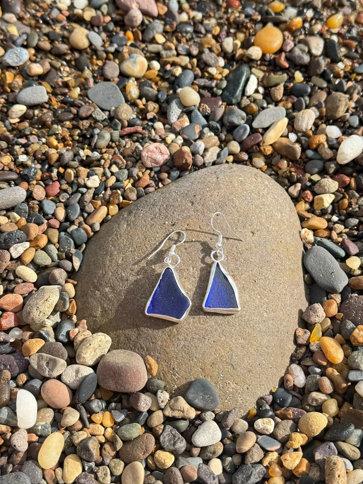 Cobalt blue seaglas bold earrings
