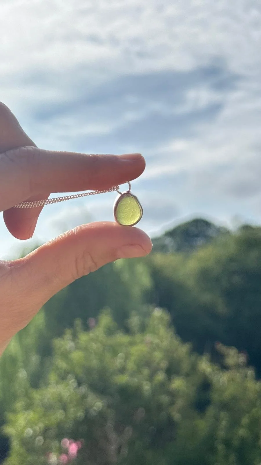 Dainty sea glass pendant