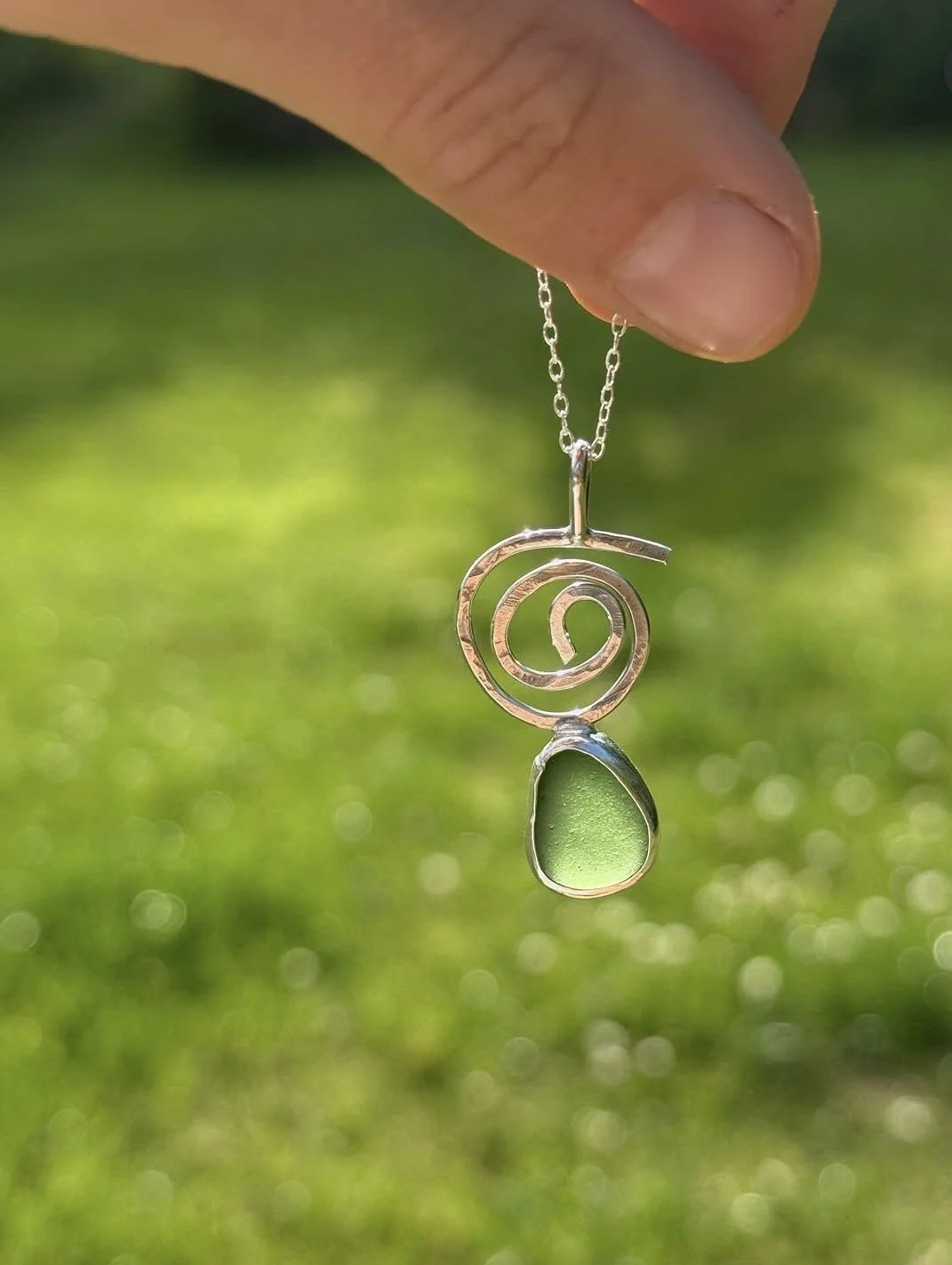 Spiral seaglass necklace