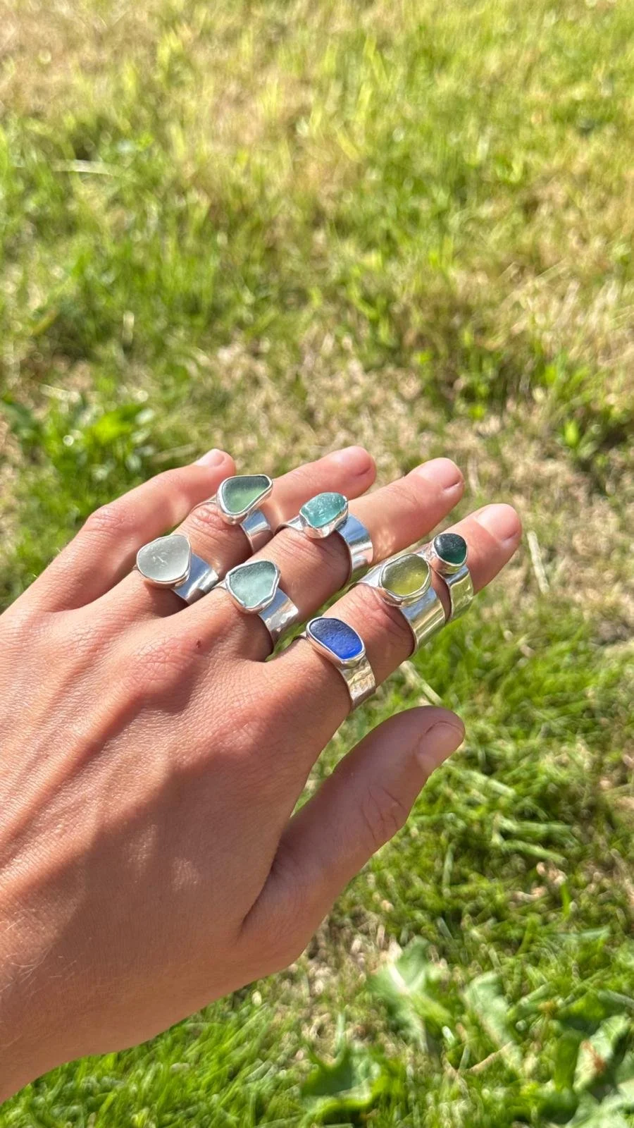 Chunky seaglass ring