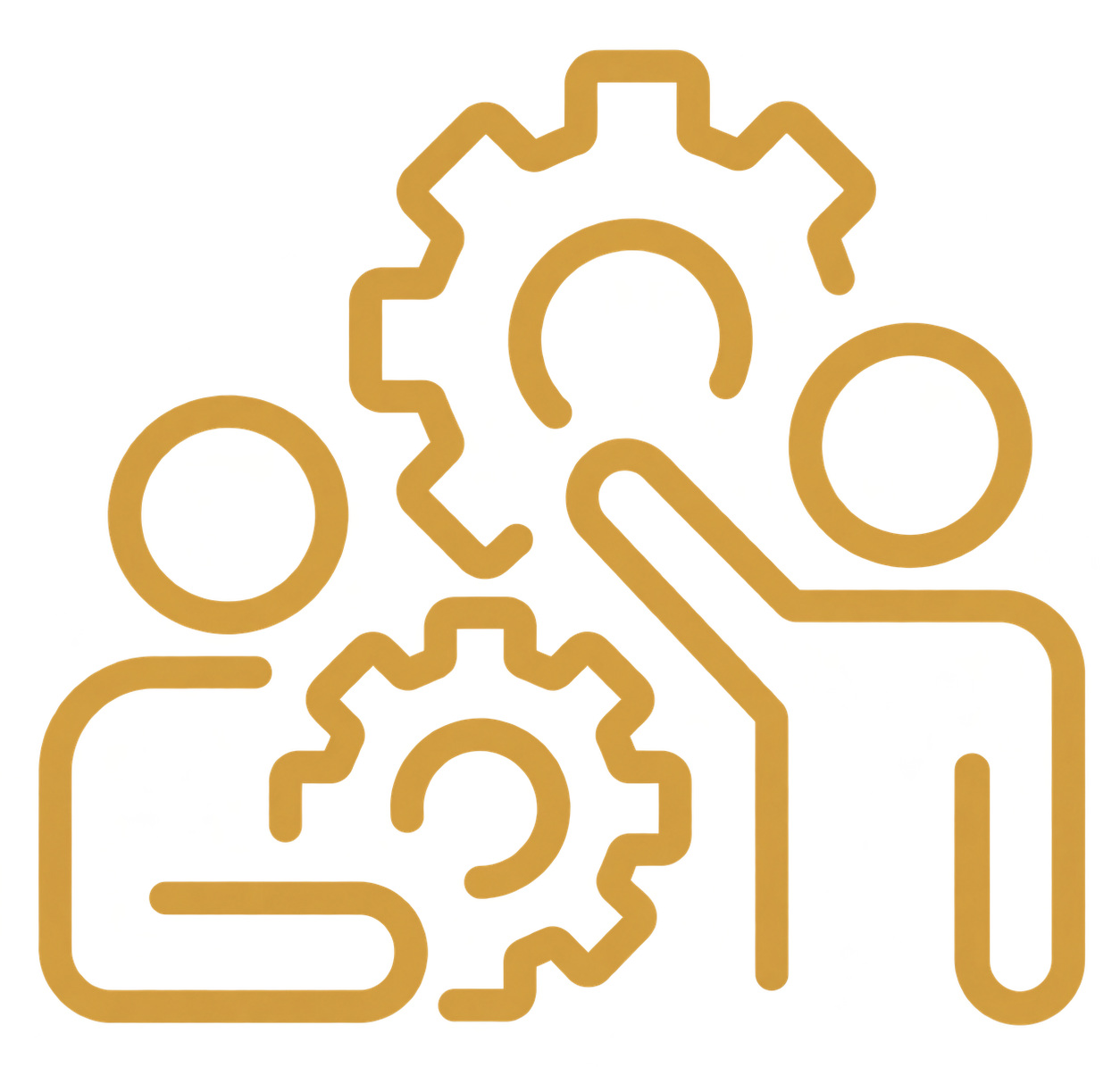 yellow icon of people working