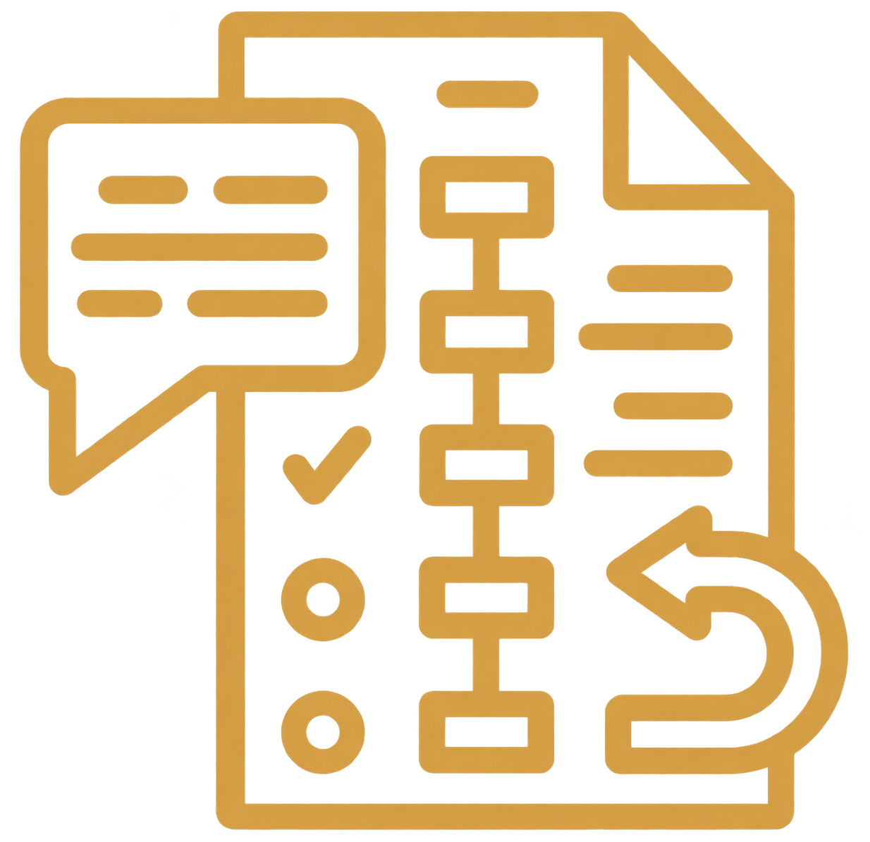 yellow icon for documented oversight with checklist