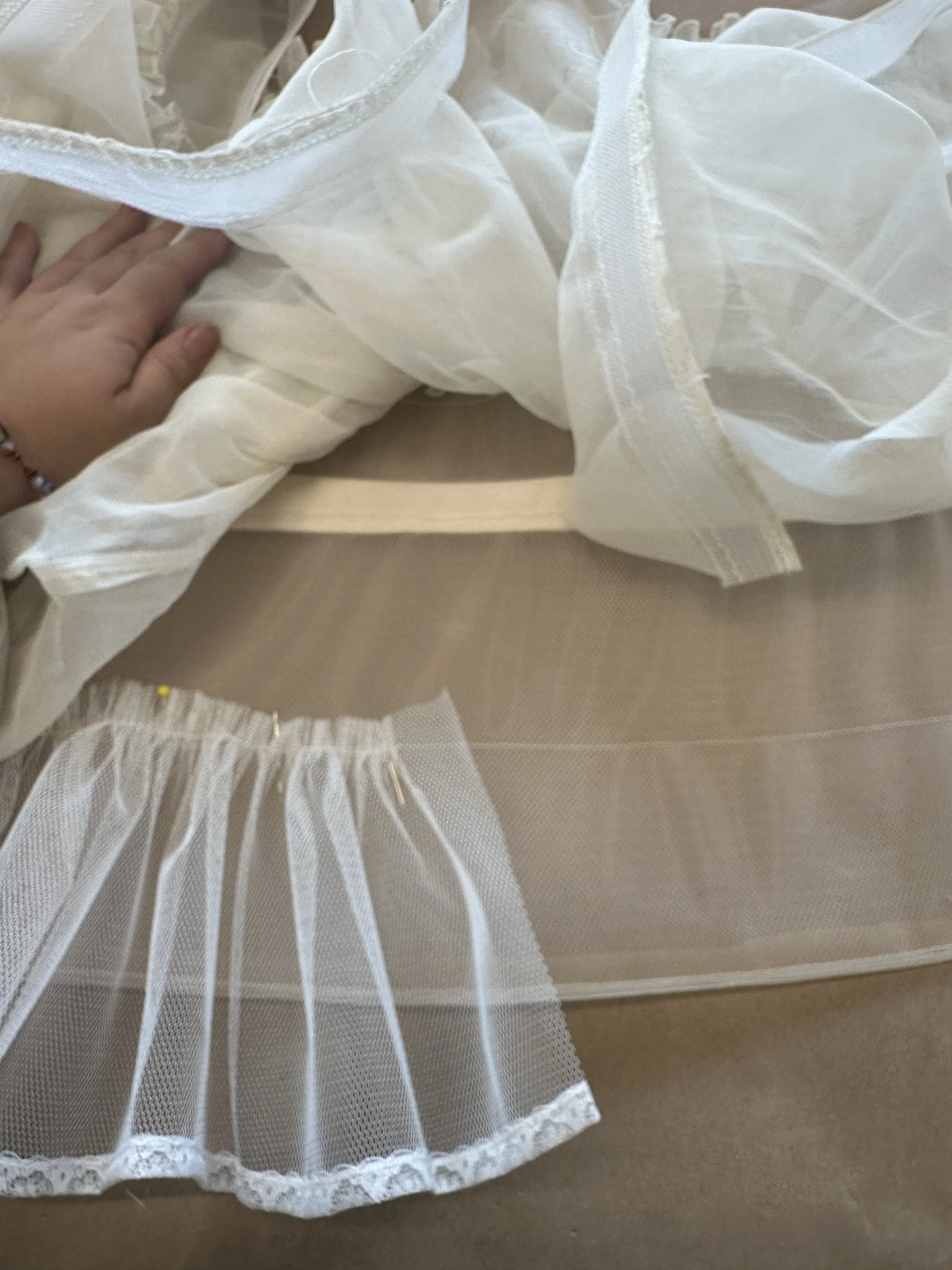attaching ruffles to base layer