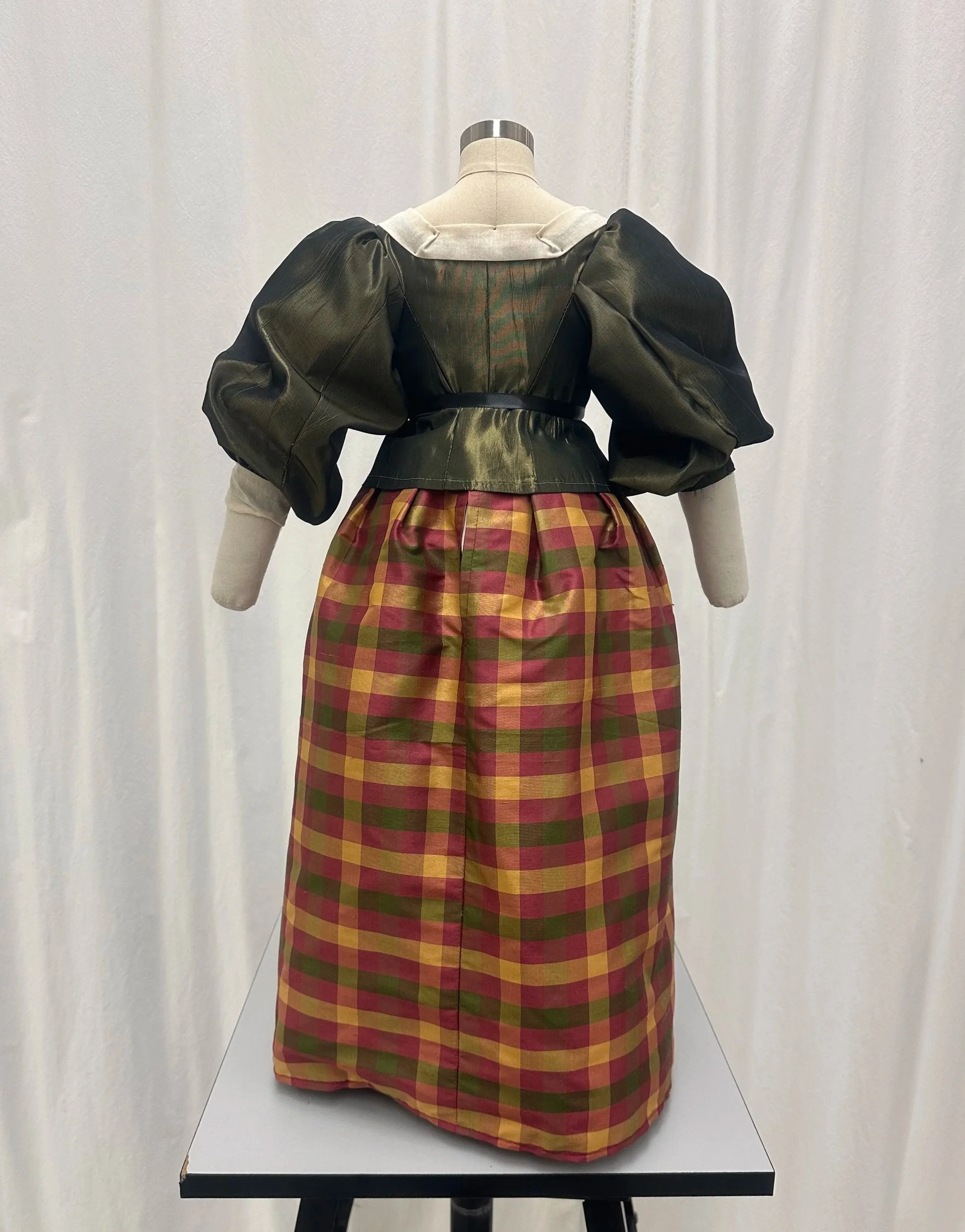 back view of taffeta mockup