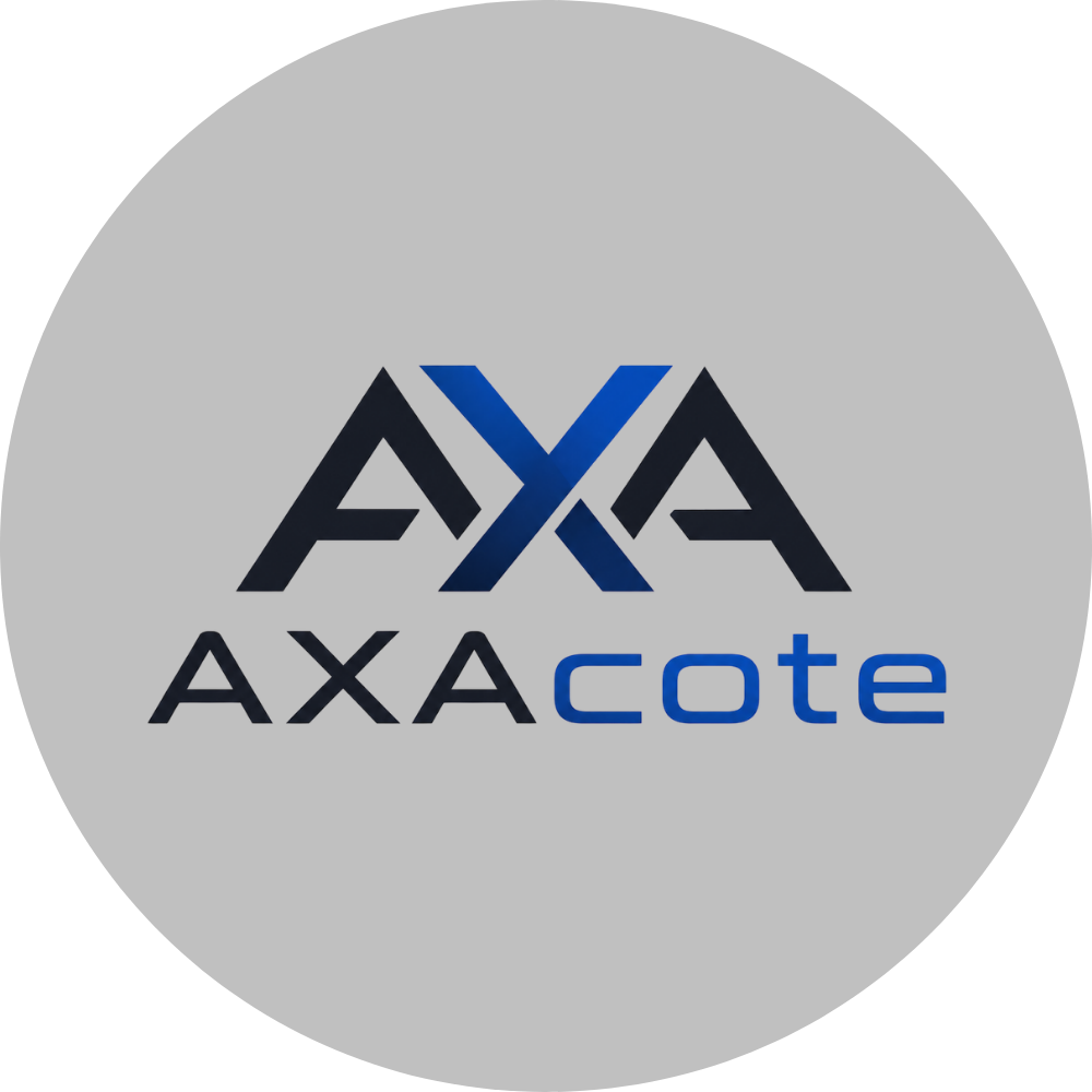 Logo of AXA with the text 'AXA cote' on a gray background.