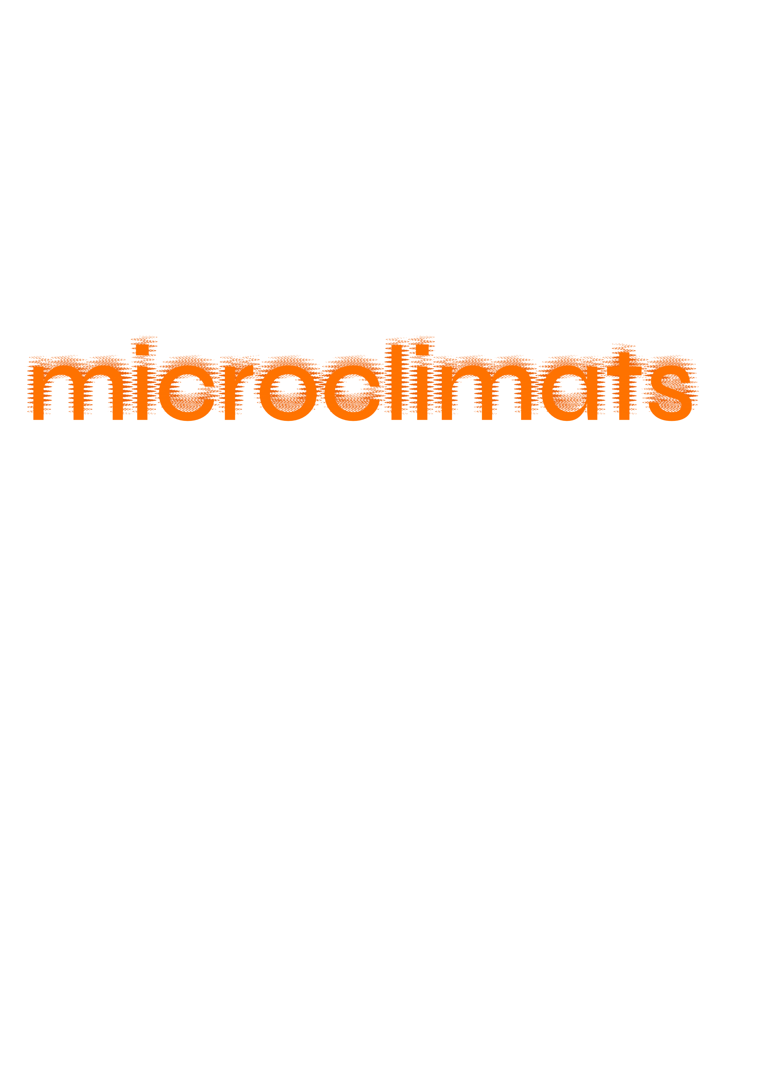 Texte en orange : 'microclimats' sur fond noir.