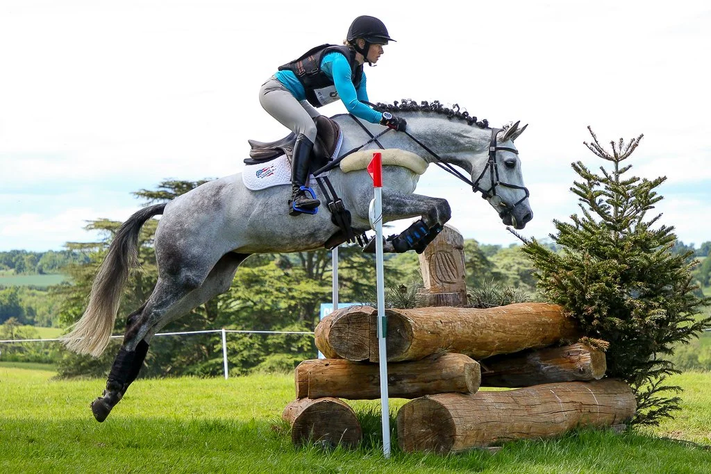 Christina Wiederkehr competing at an National Eventing Competition in the Cross-Country Category.