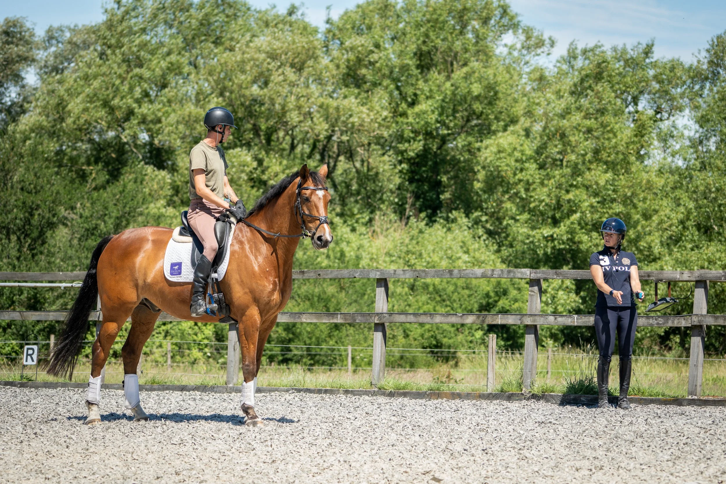 Christina Wiederkehr coaching a young client at Swiss Eventing.