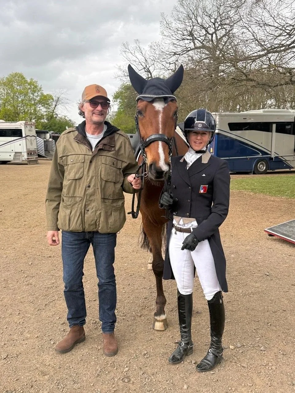 Christina Wiederkehr with one of Swiss Eventing's partners.