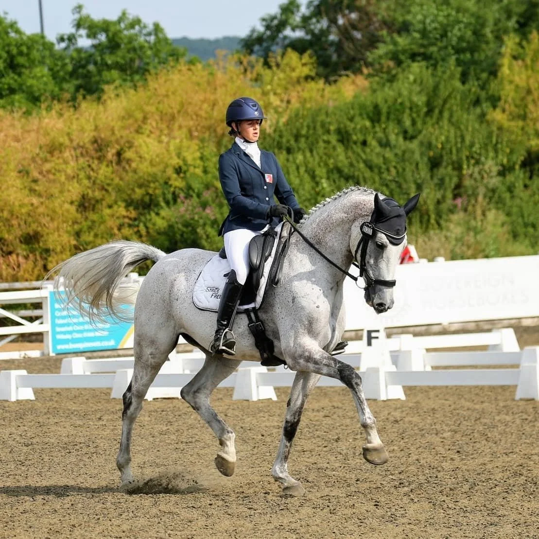Christina Wiederkehr competing in Dressage in a National Equestrian Competition.