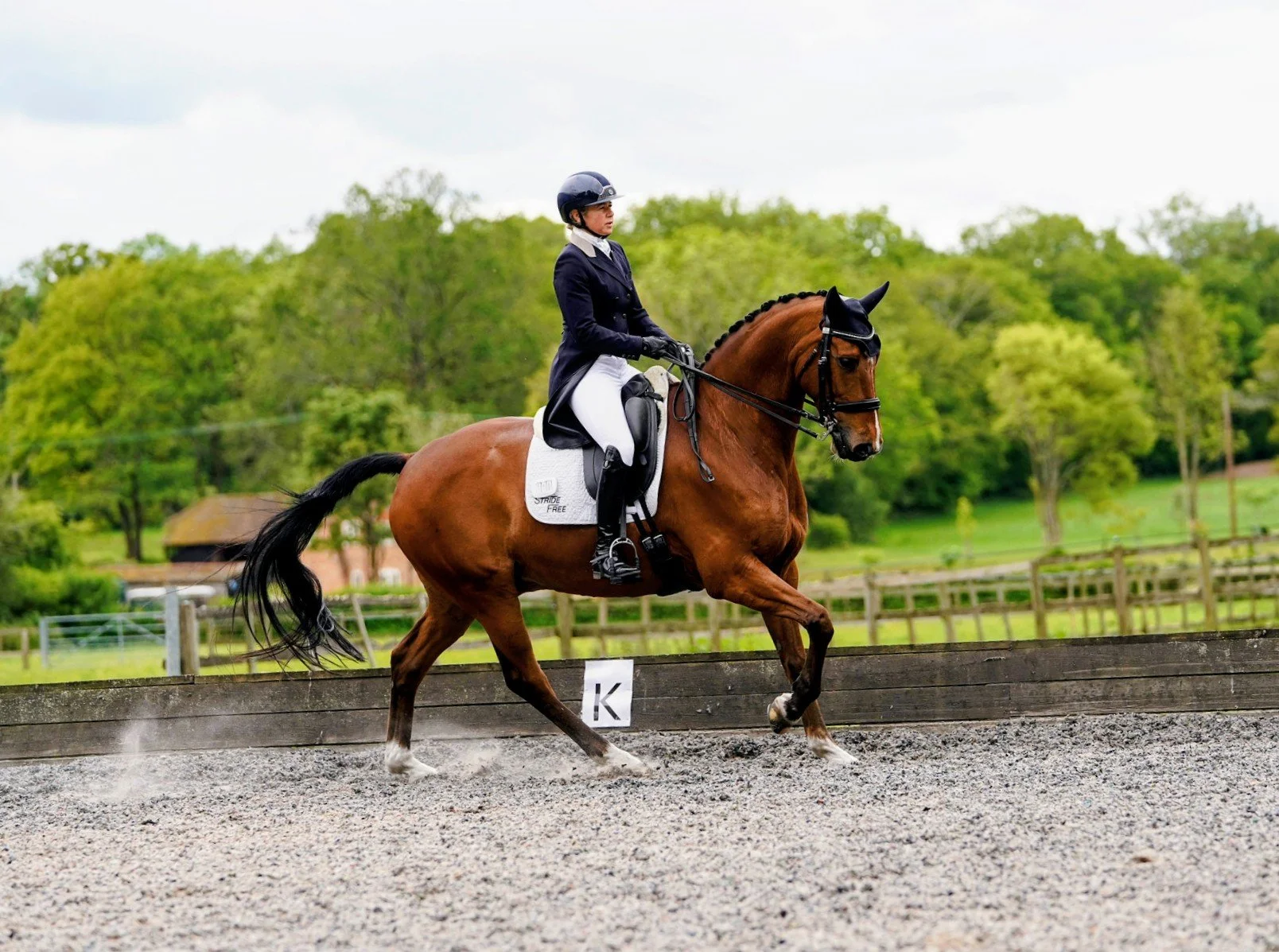 Christina Wiederkehr competing in Dressage at Addington Equestian Competition Yard.