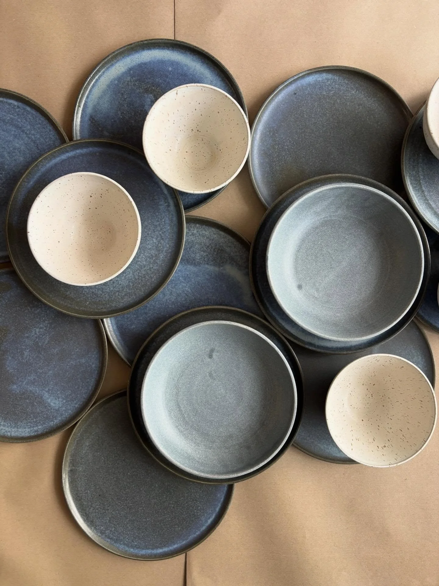 Mix and match wheelthrown tableware