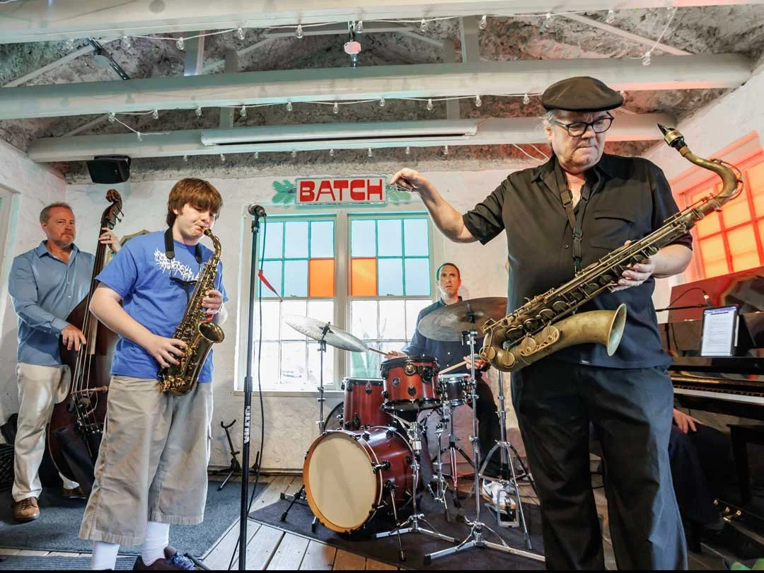 John Mills Mentoring young jazz musician