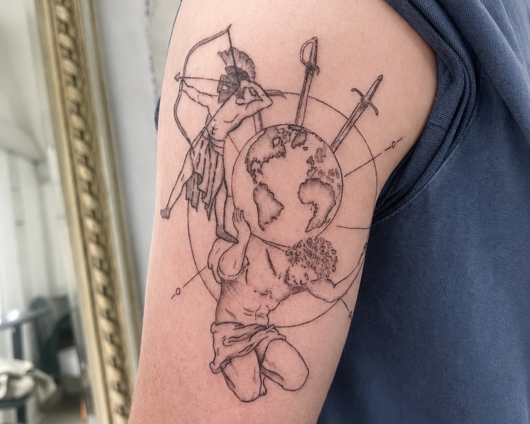 Beginnings of Greek illustrative sleeve