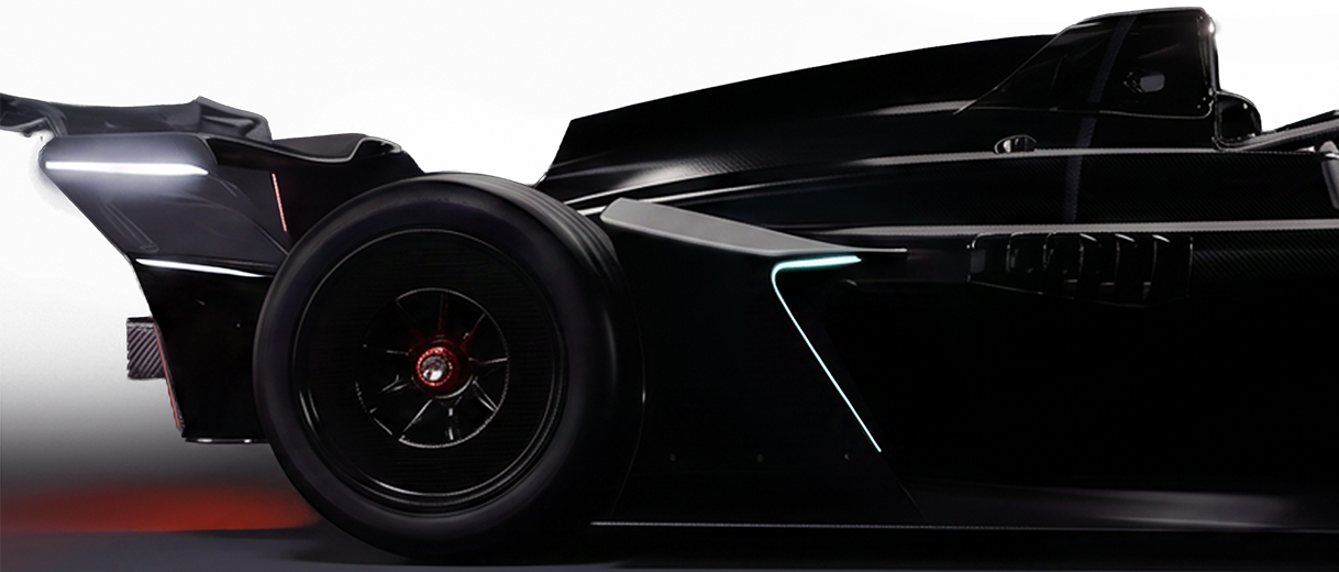 Closeup of the Formula E GEN4 race car