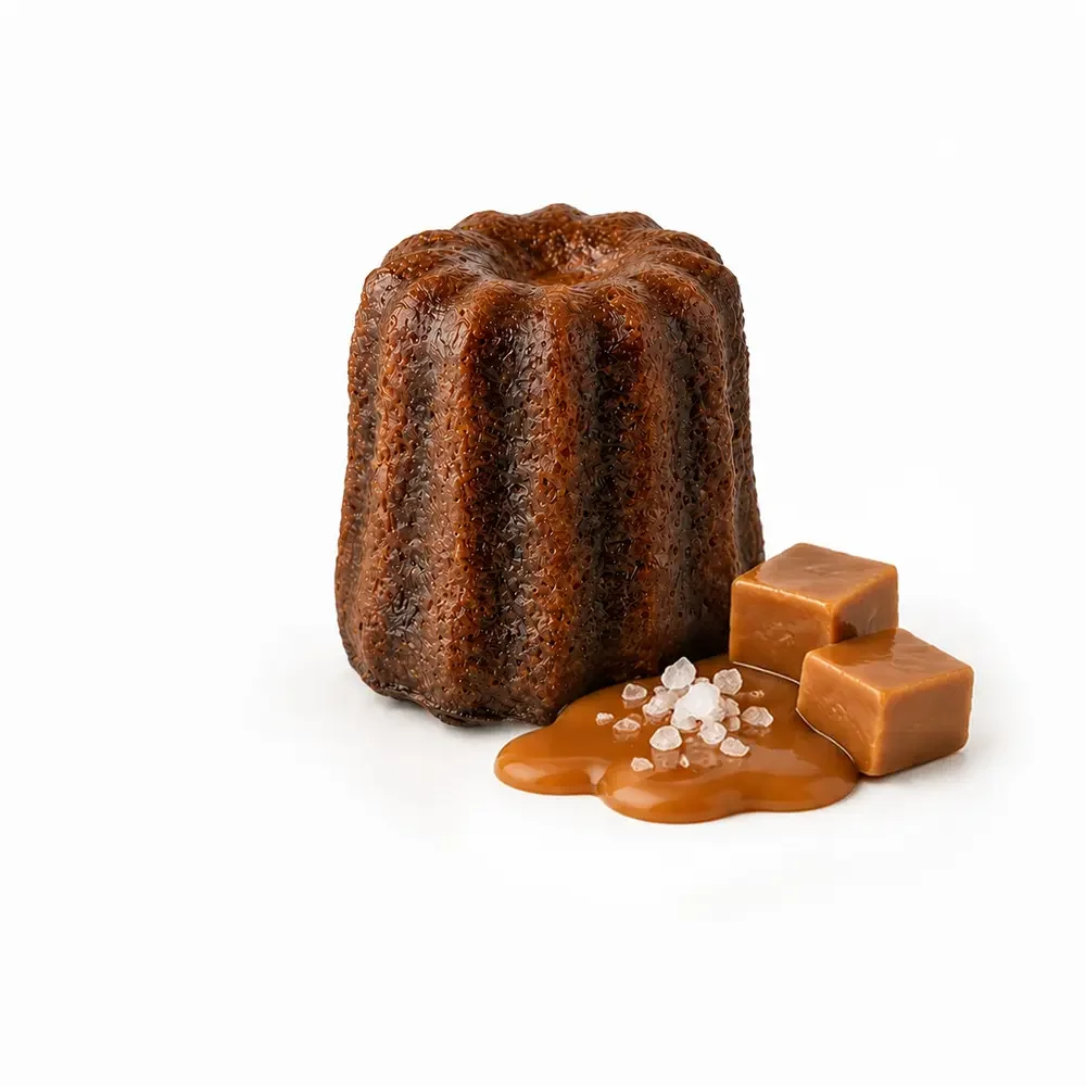 Canelé arrangé au caramel beurre salé