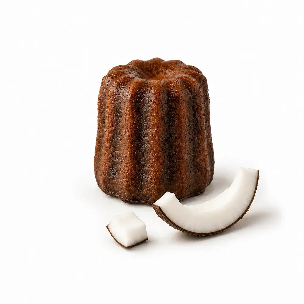 Canelé arrangé au rhum et à la noix de coco