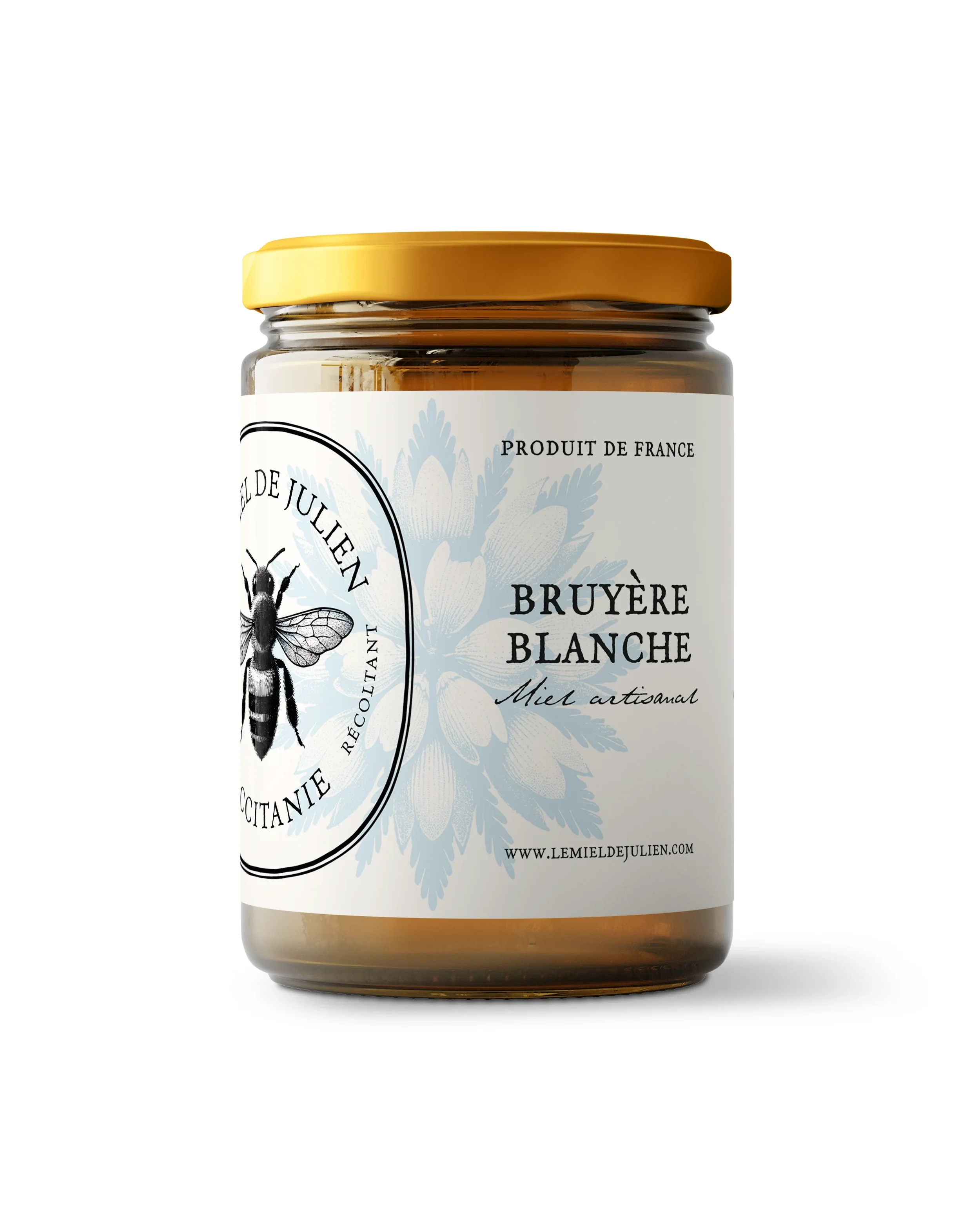 Pot de miel de bruyère blanche, miel local sélectionné par Canelés Arrangés à Montpellier.