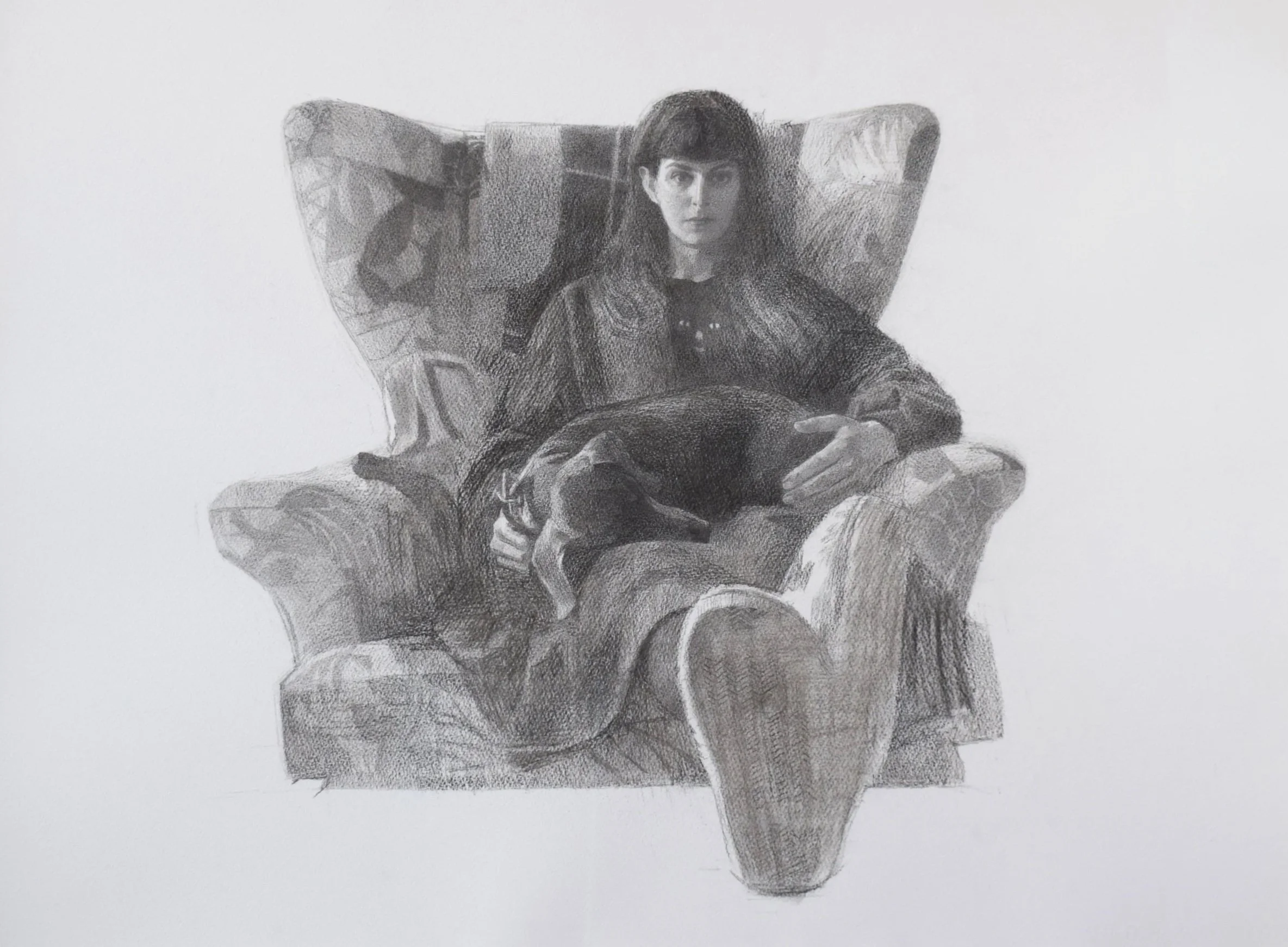 𝘕𝘰𝘵 𝘊𝘢𝘵, charcoal on paper, 52 × 60 cm
