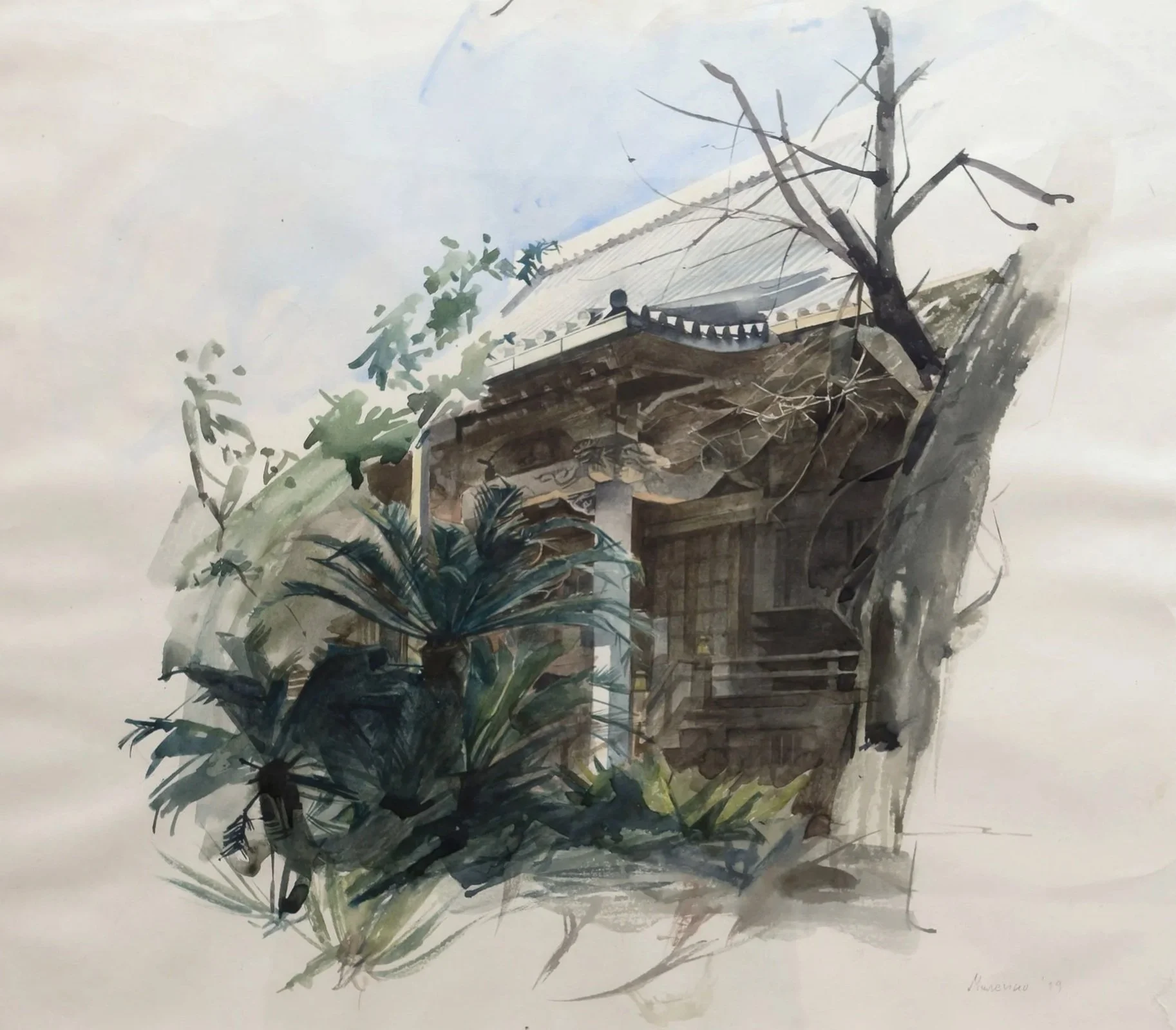 𝘛𝘰𝘧𝘶𝘬𝘶-𝘫𝘪, watercolour on washi paper, 48 × 55 cm