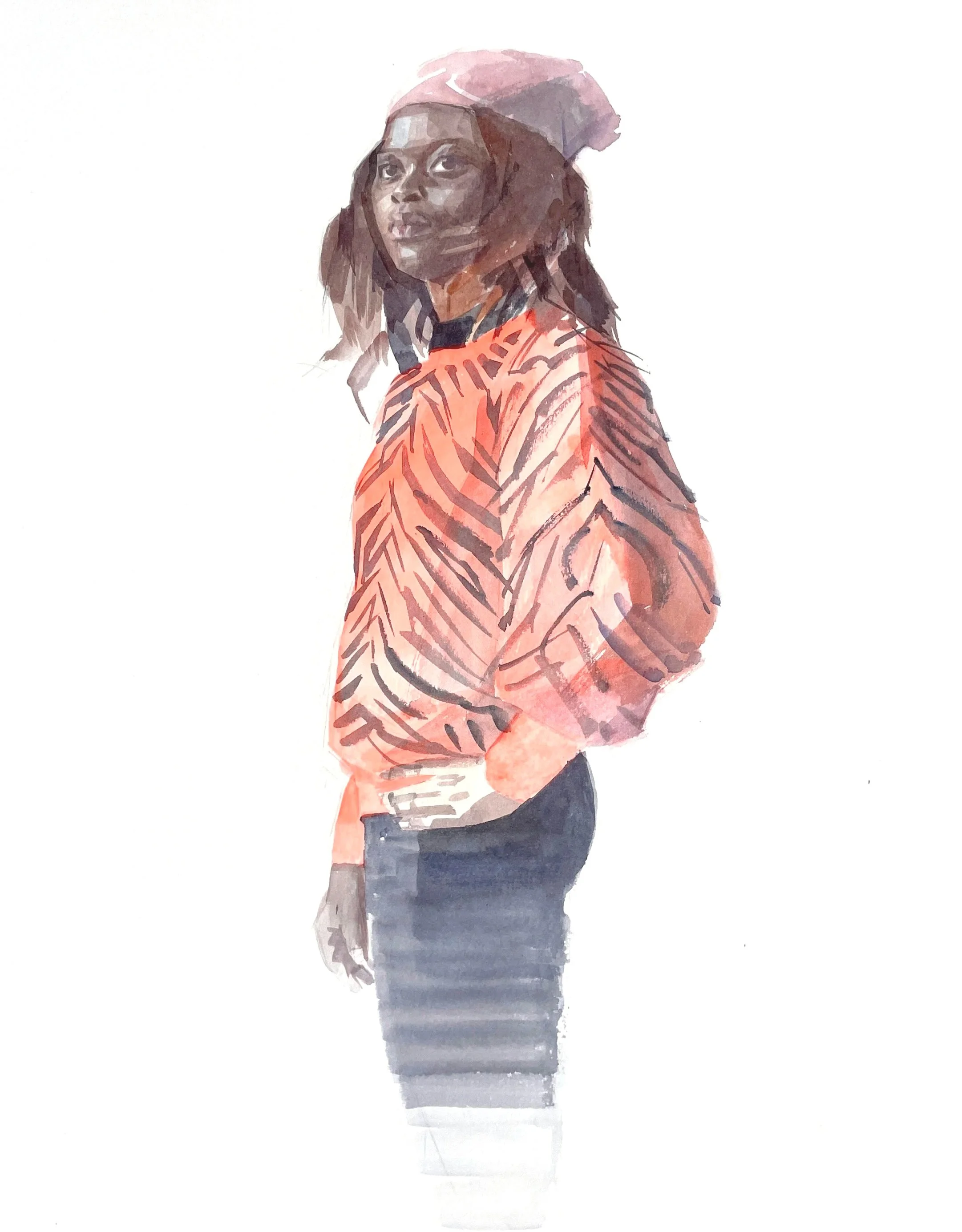 𝘗𝘢𝘵𝘳𝘪𝘤𝘪𝘢, watercolour on paper, 60 × 45 cm